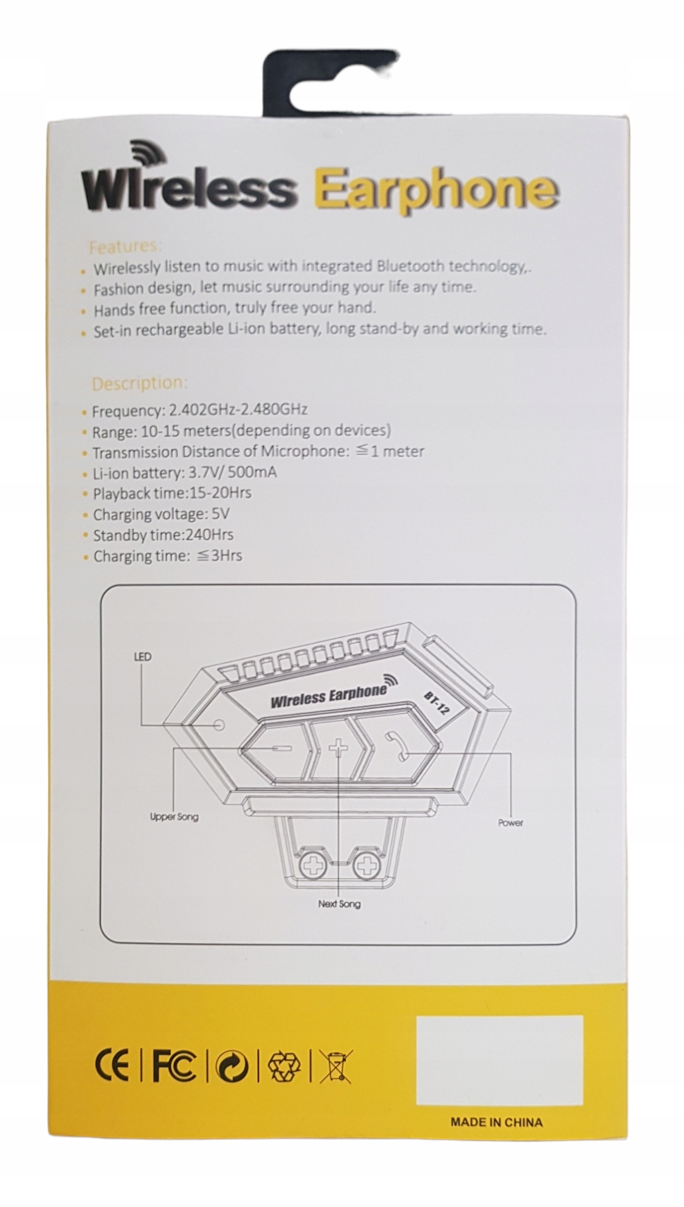 SŁUCHAWKI BLUETOOTH MOTOCYKL BT 5.0 DO KASKU BT12 Dodatkowe elementy zestawu kabel USB ładowarka zestaw montażowy