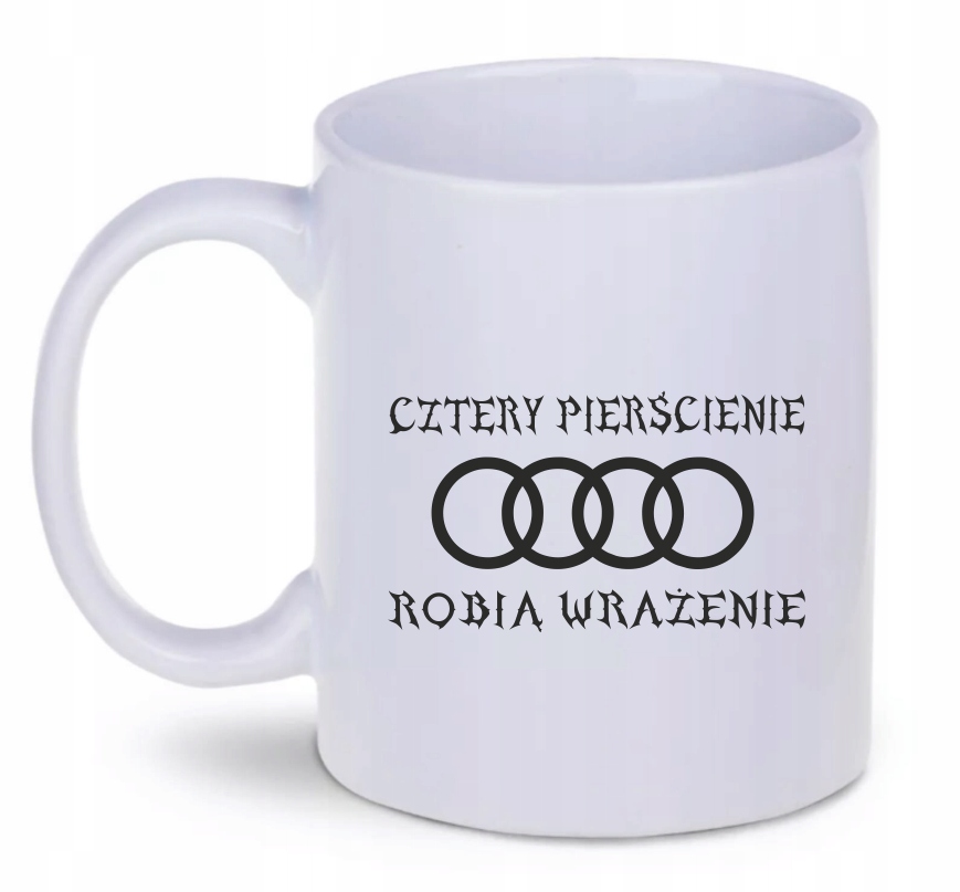 Kubek 330ml biały D201 CZTERY PIERŚCIENIE AUDI