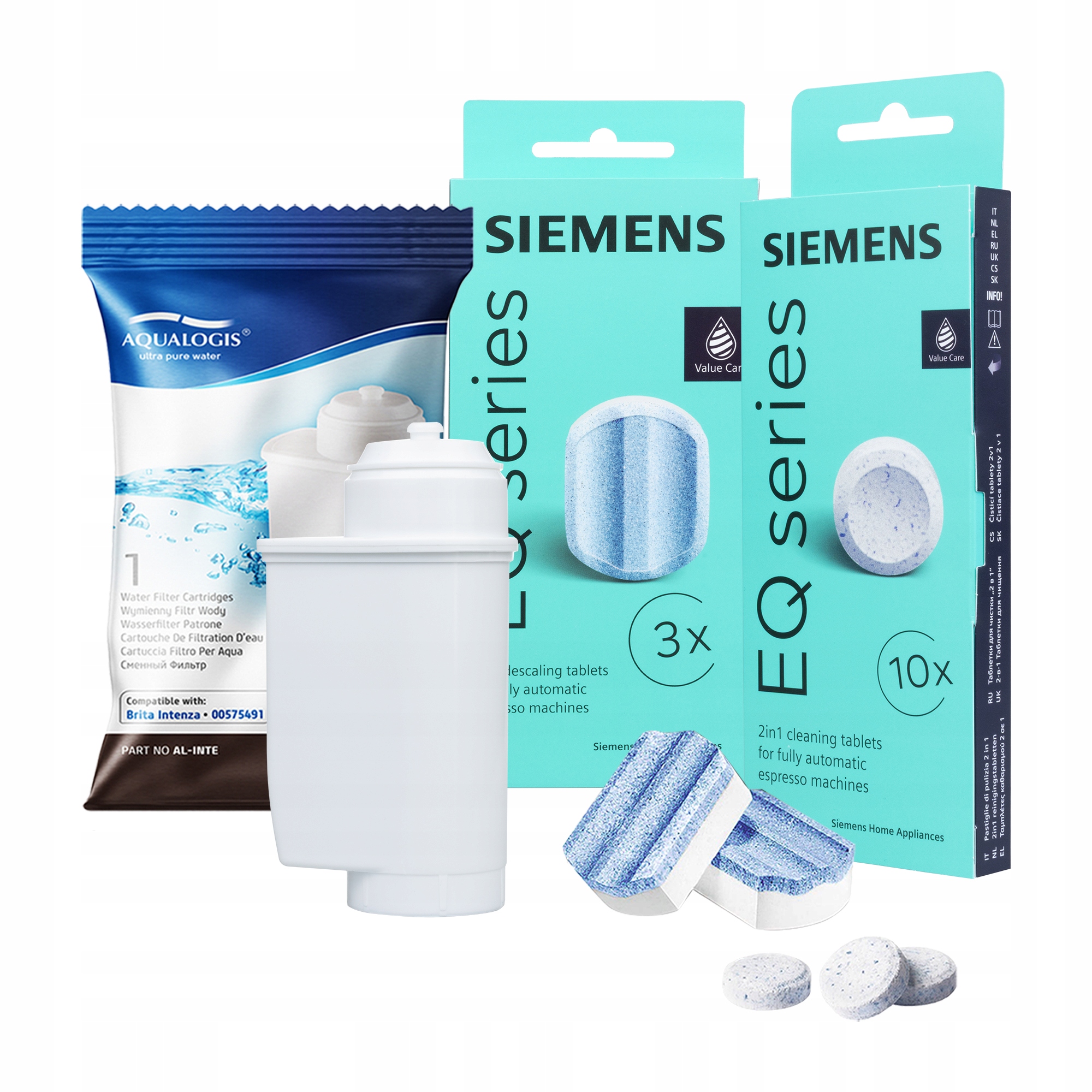 Odvápňovač a tablety Siemens vodní filtr pro kávovar AL-Inte