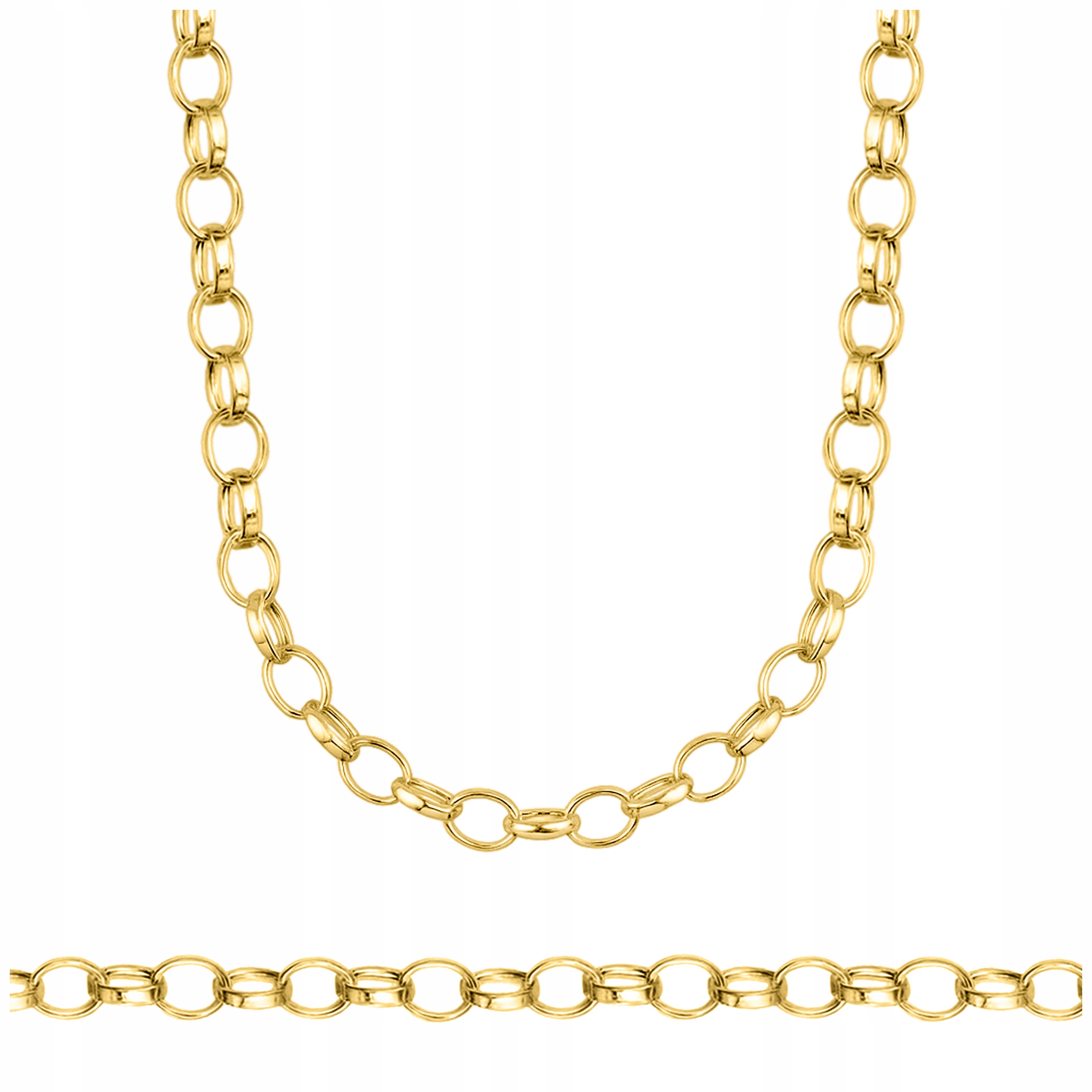 Zlatý Řetízek Tlustý Ankr Rolo Klasický Dámský Dlouhý 45 cm Stříbro 925