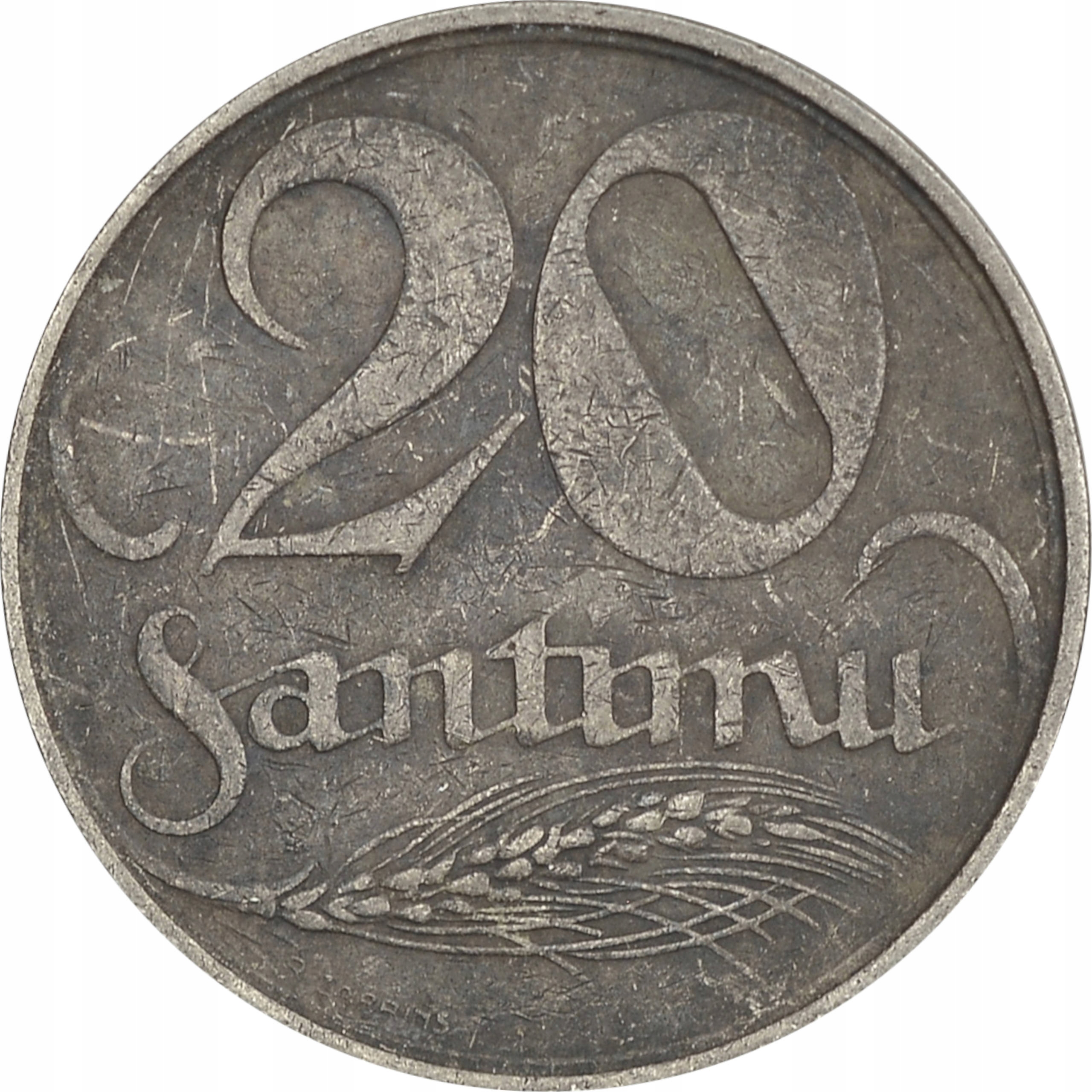 12.ŁOTWA, 20 SANTIMU 1922