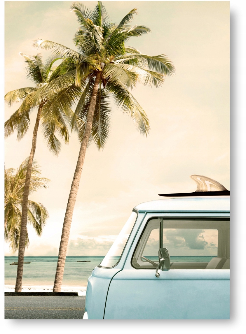 PALMY PLAŻA MORZE plakat B2 50x70cm obraz #131