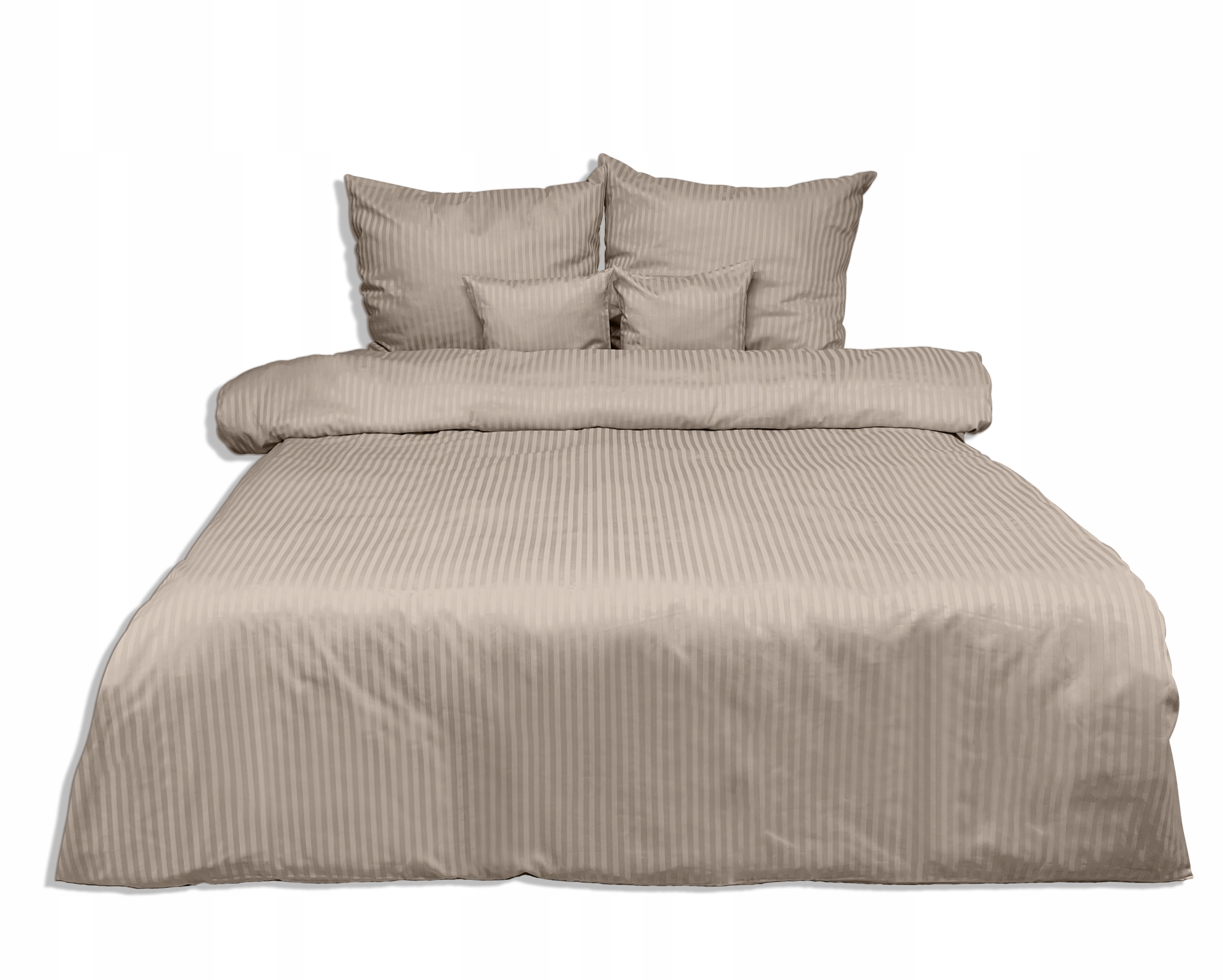 Posteľná bielizeň z Adamasku 220 x 200, prúžky 1 cm, béžová
