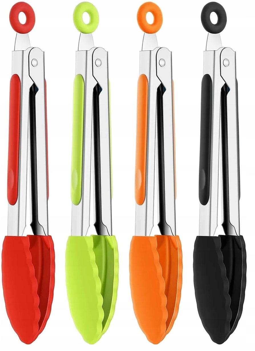 SZCZYPCE KUCHENNE UNIWERSALNE SILIKONOWE STALOWE GRILLA MIĘSA MAKARONY 27cm Marka inna