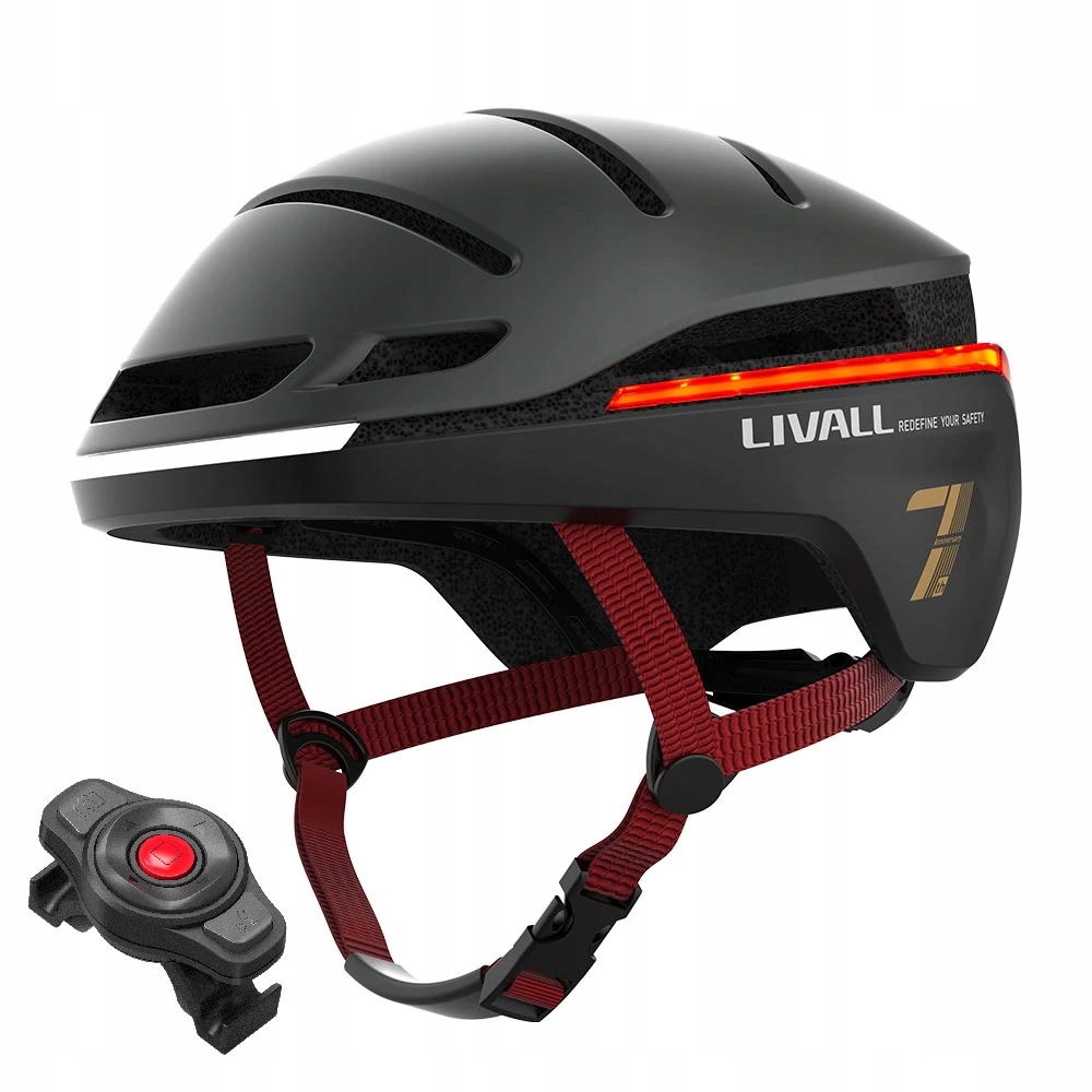 Kask rowerowy na hulajnogę rolki Smart Livall EVO21 Led Sos 54-58 cm Czarny