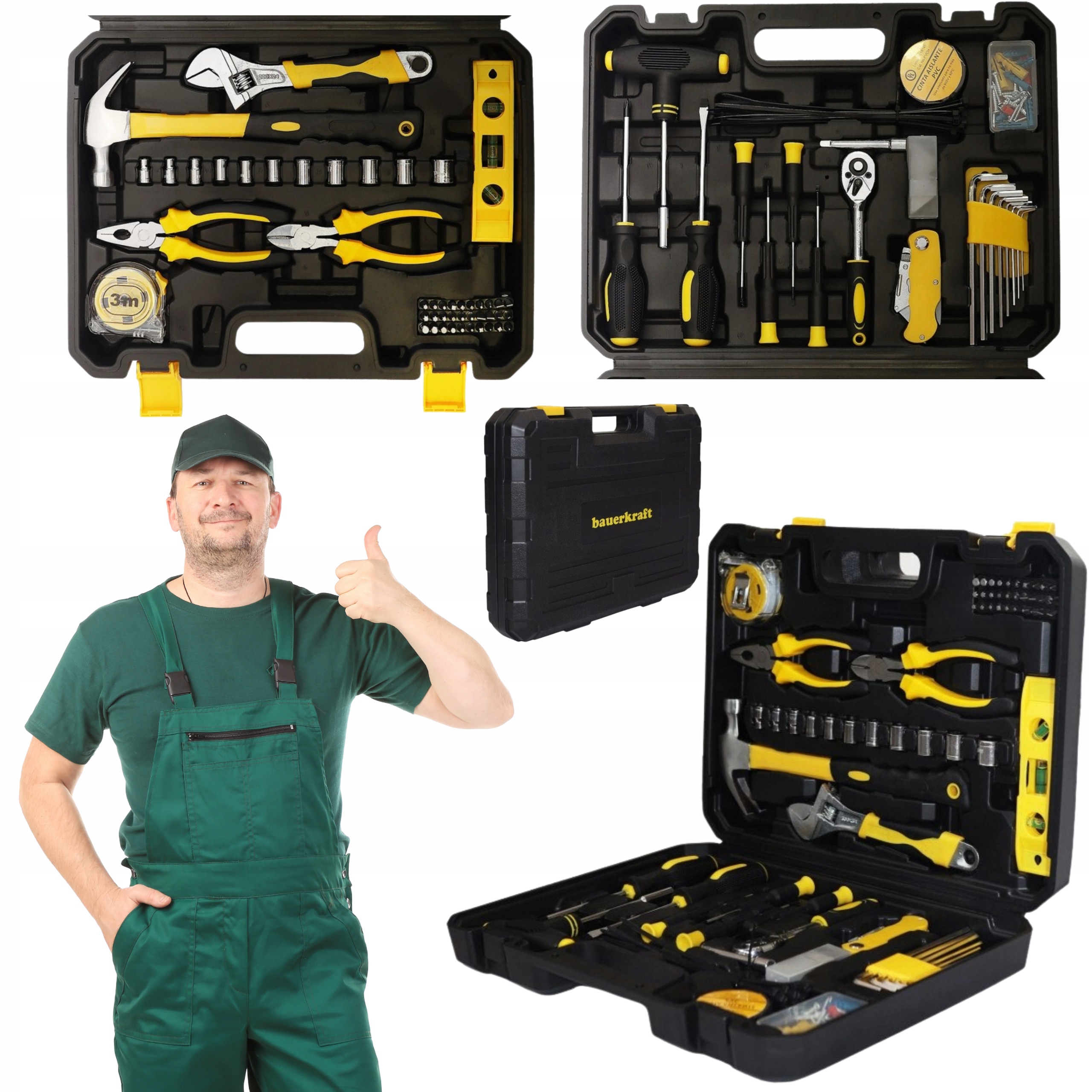 Nářadí Sada 111 Kusů Kufr na nářadí Šroubováky Kleště Bity