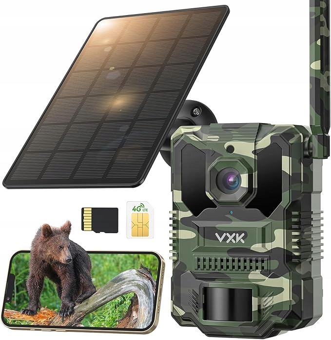 Vxk 4G Kamera myśliwska zasilana energią słoneczną