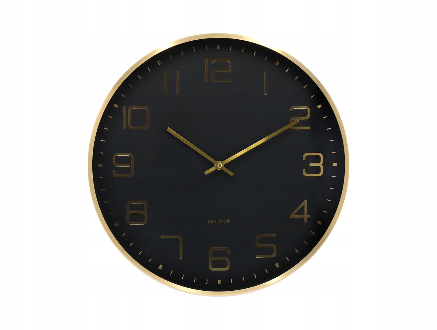 Hliníkové Nástěnné Hodiny Ø 40 CM Černé Bateriové Do Domácnosti