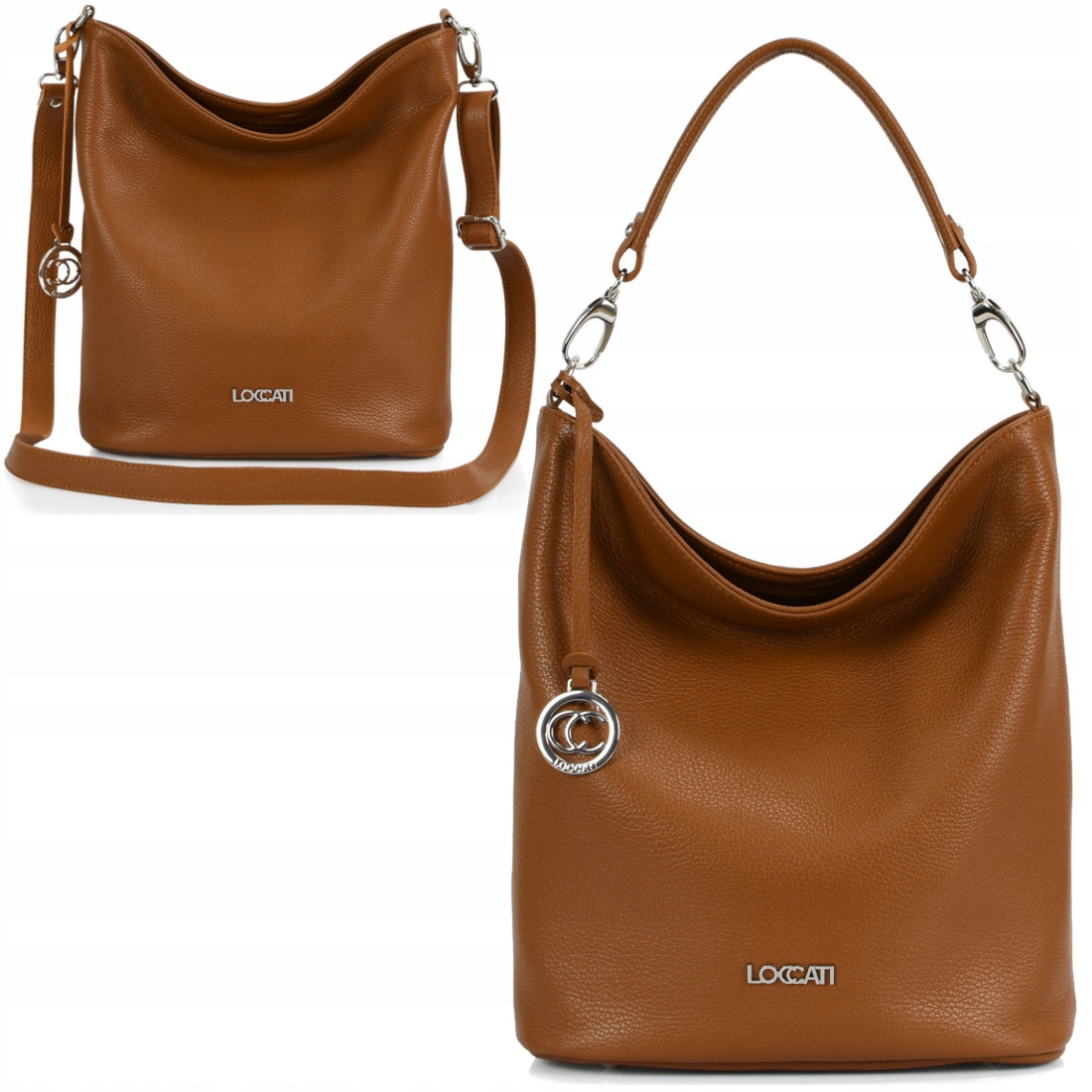 

Torebki damskie listonoszki worki skórzane camel