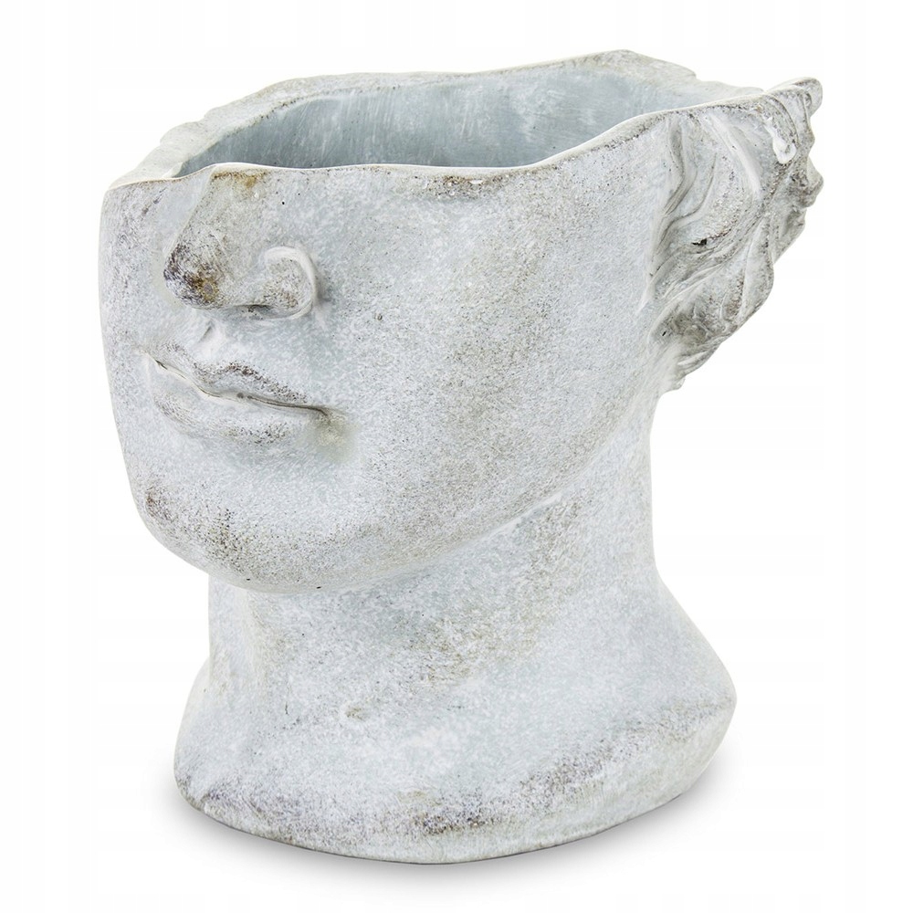 

Doniczka Głowa Twarz Szara 20cm Betonowa Osłonka