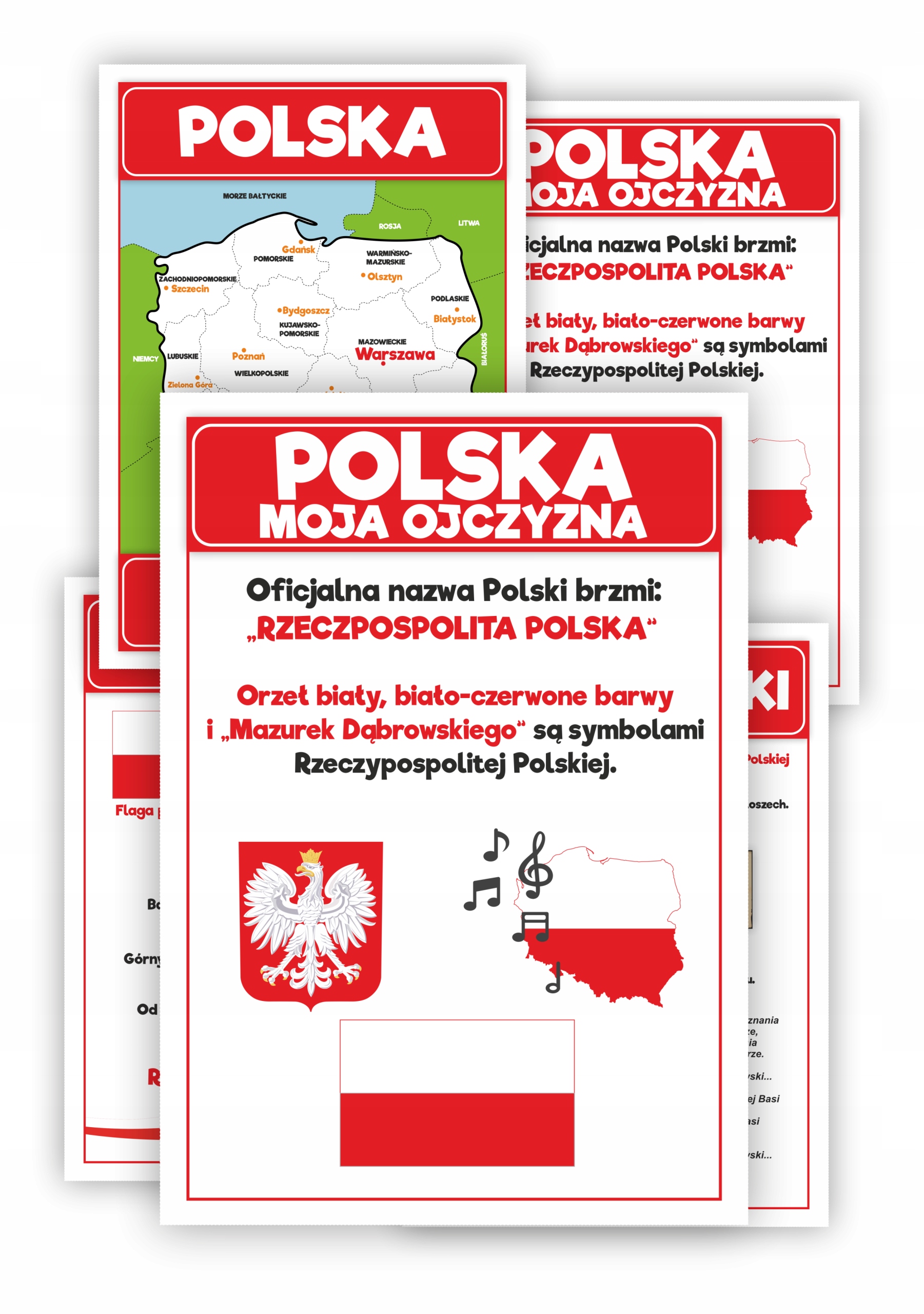 

Plansze edukacyjne O Polsce (9 plansz, foliowane)