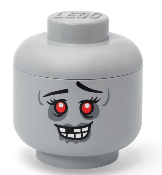 Lego Velká Hlava L Zombie Dívka Šedá 27 CM 8,5 L Nádoba Helloween