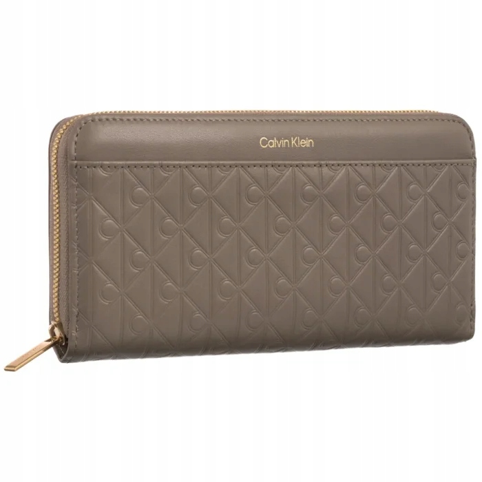 Dámská peněženka Calvin Klein Emblem Aop Embossed Long LV04F1097G Béžová