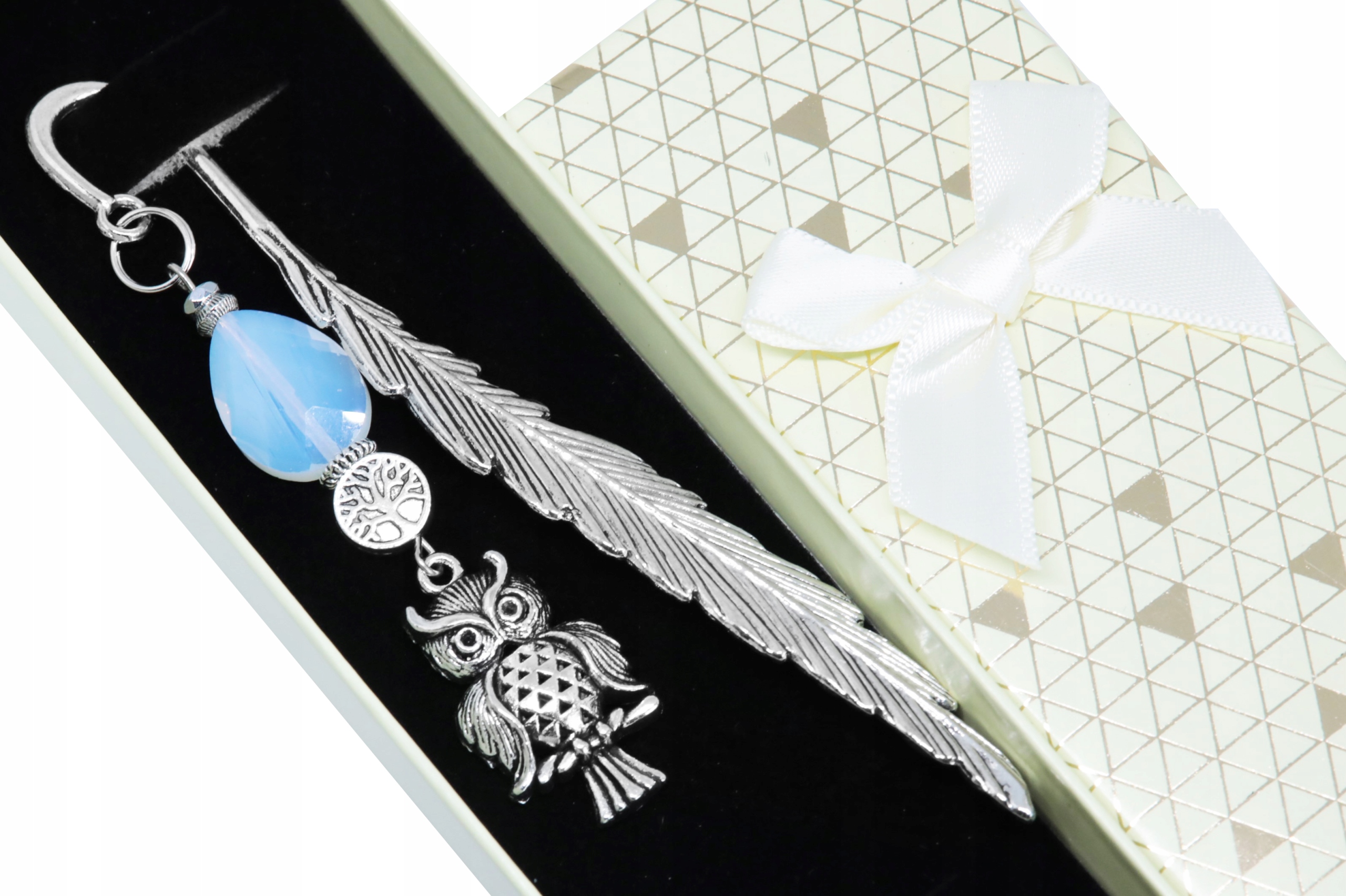 ZAKŁADKA DO KSIĄŻKI - SOWA,OPALIT,PREZENT+pudełko