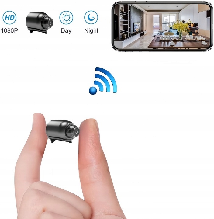 MINI KAMERA BEZPRZEWODOWA WIFI 1080 HD SZPIEG NIANIA Model 1234