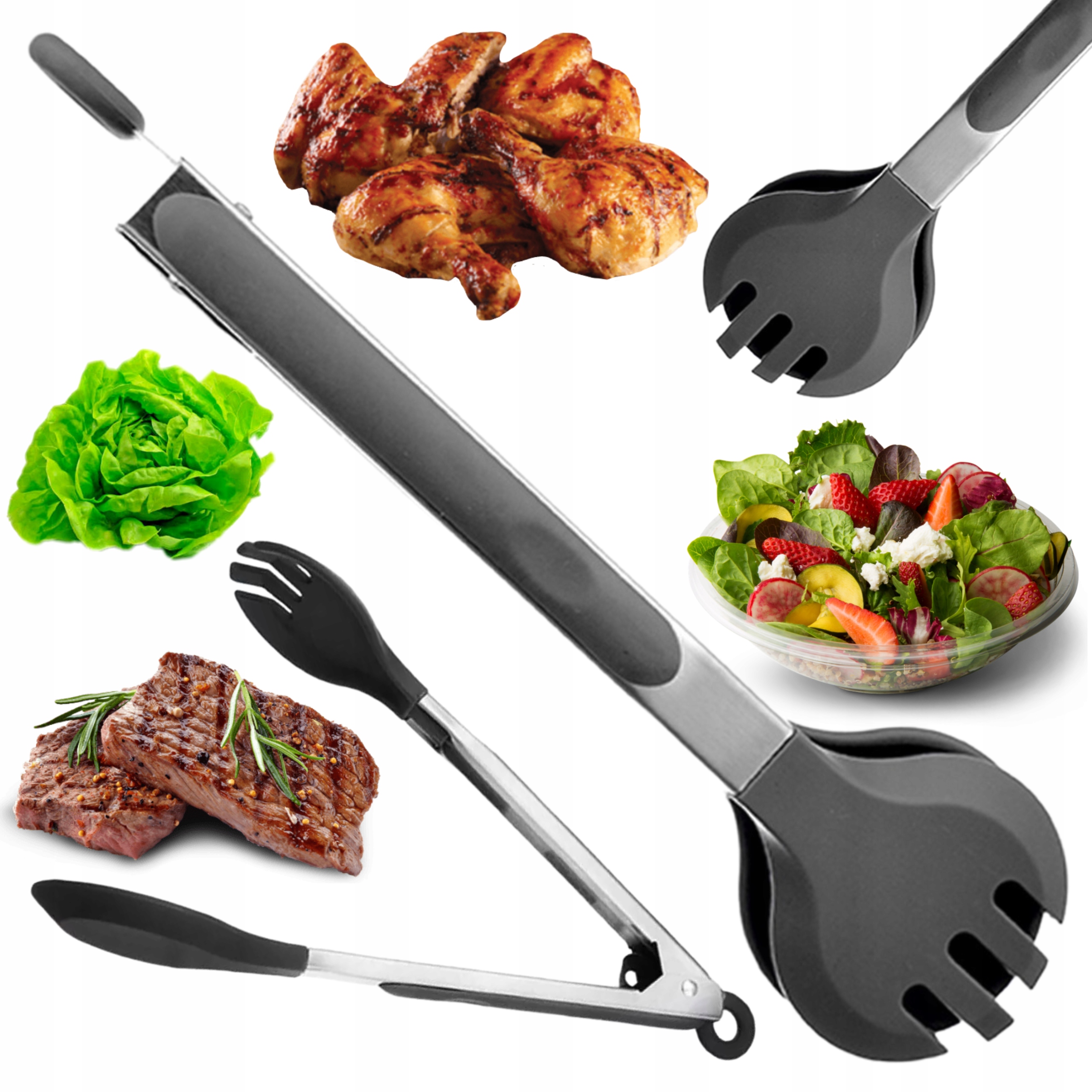 SZCZYPCE SILIKONOWE KUCHENNE DO MIĘSA ŁAPKI MAŁE