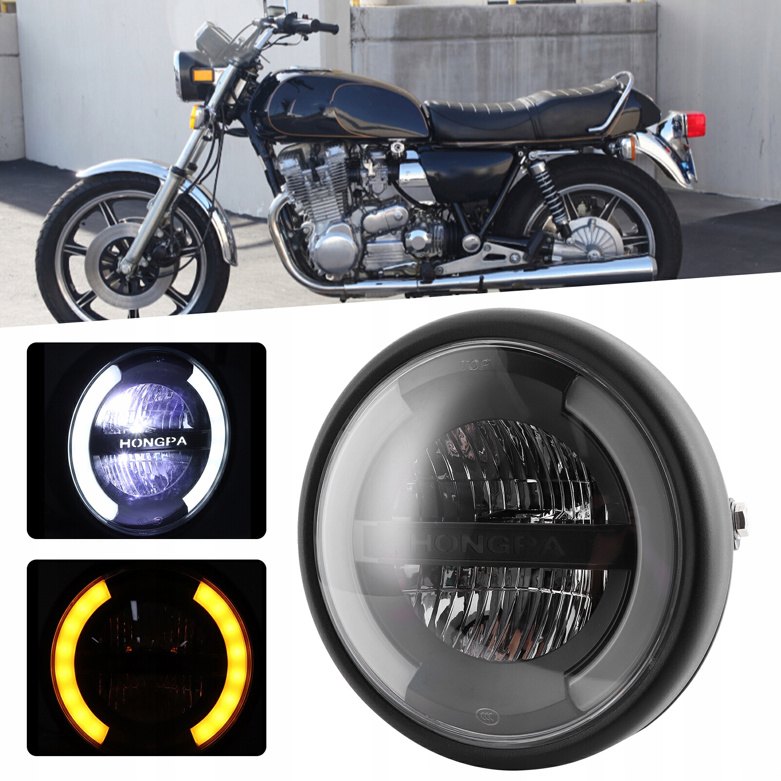 7-calowy reflektor LED w stylu vintage, wysoki do motocykla Numer katalogowy części 1611200075712