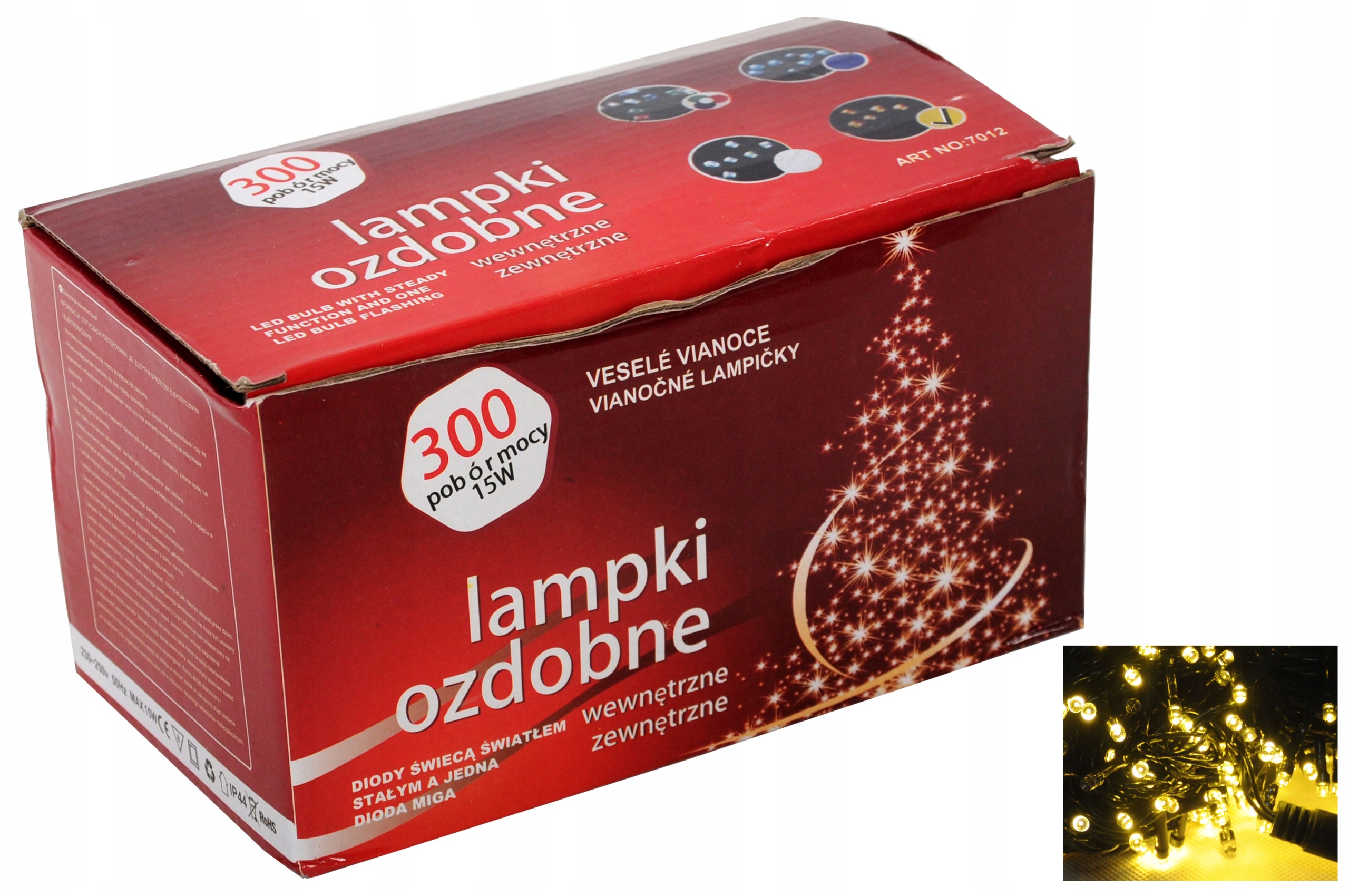 

Lampki Choinkowe 300LED Zewn Ciepły Biały Flash