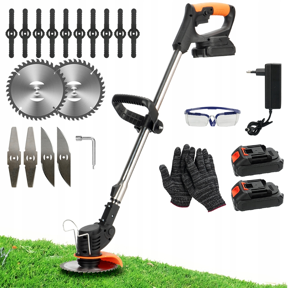 Akumulátorová sekačka 21V 800W 2 baterie 90 minut Bezdrátový provoz Lehká