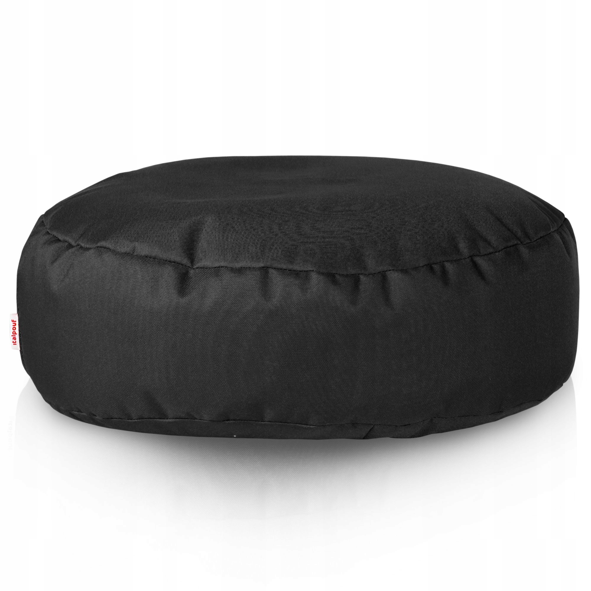 Czarny podnóżek puf nylon outdoor