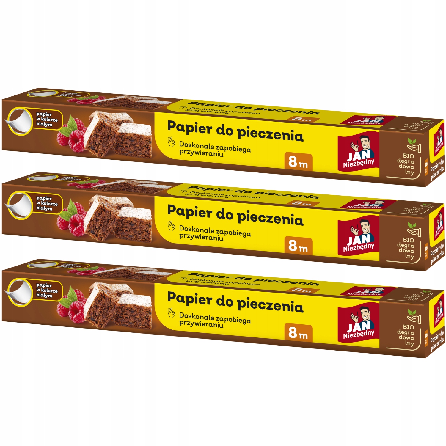 JAN NIEZBĘDNY 3X PAPIER DO WYPIEKÓW DO PIECZENIA NIEPRZYWIERAJĄCY 8M X 36CM