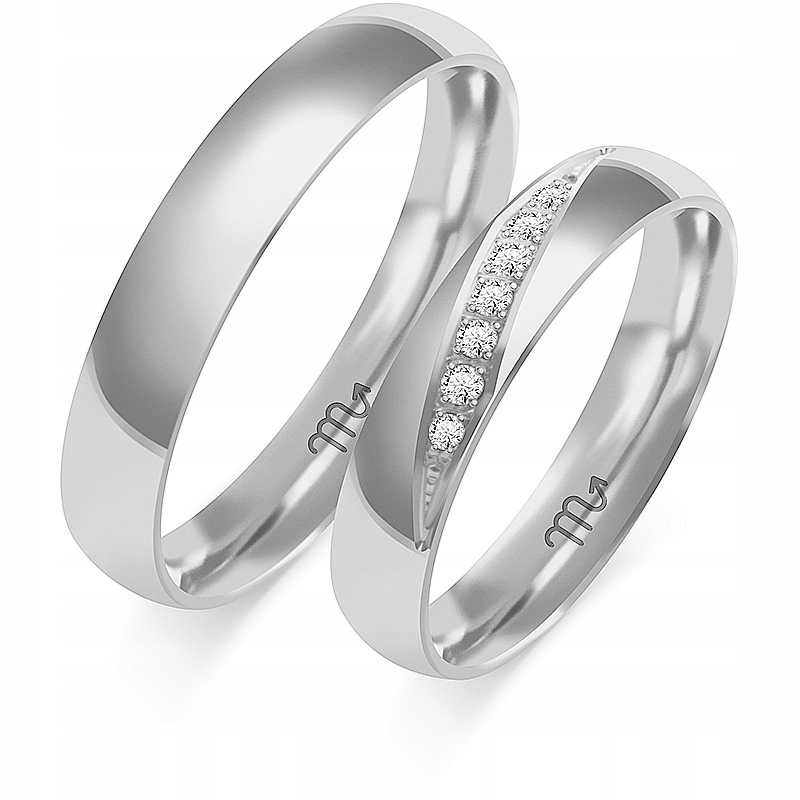Bílé Zlato 14K Snubní Prsteny Briliant Zirkon Čočka