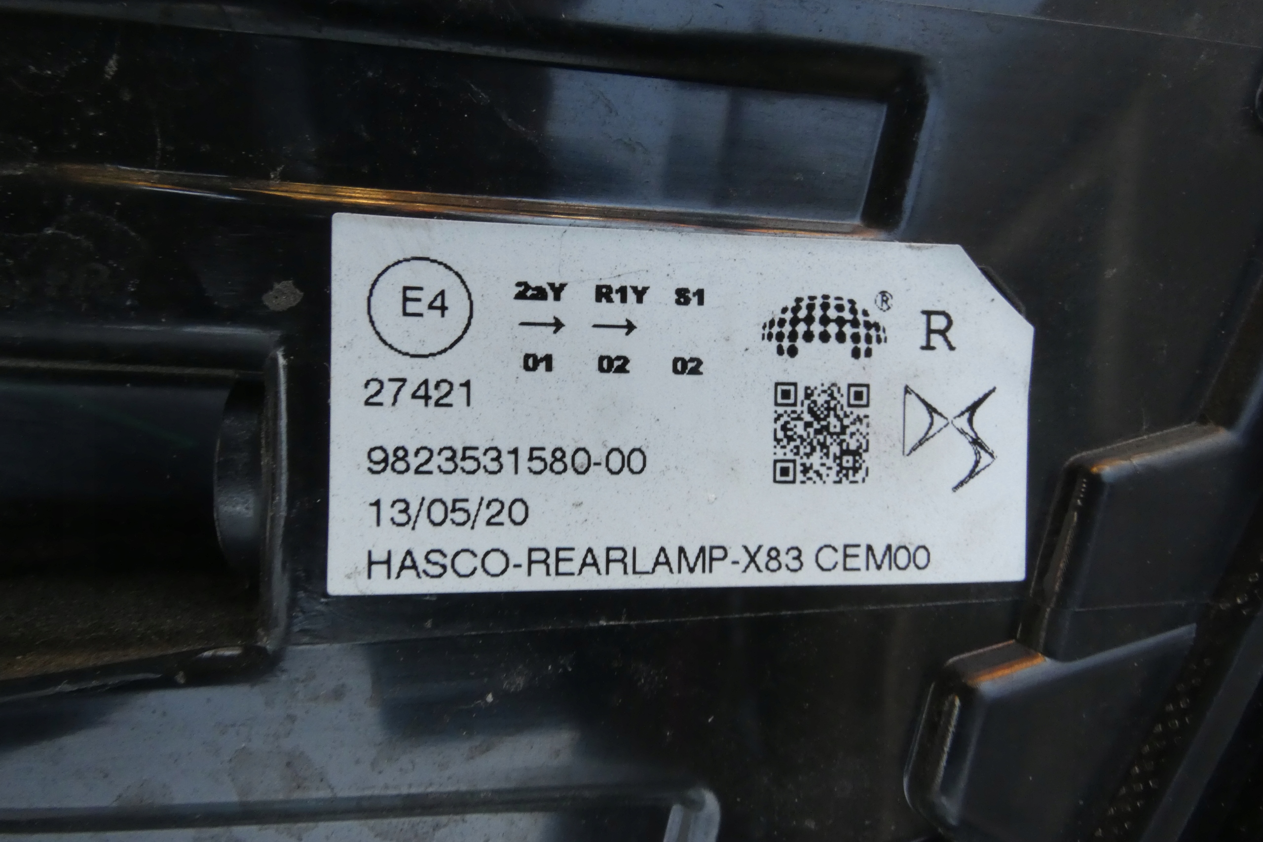 Citroen Ds9 light right left rear part 9823531580 9824202480