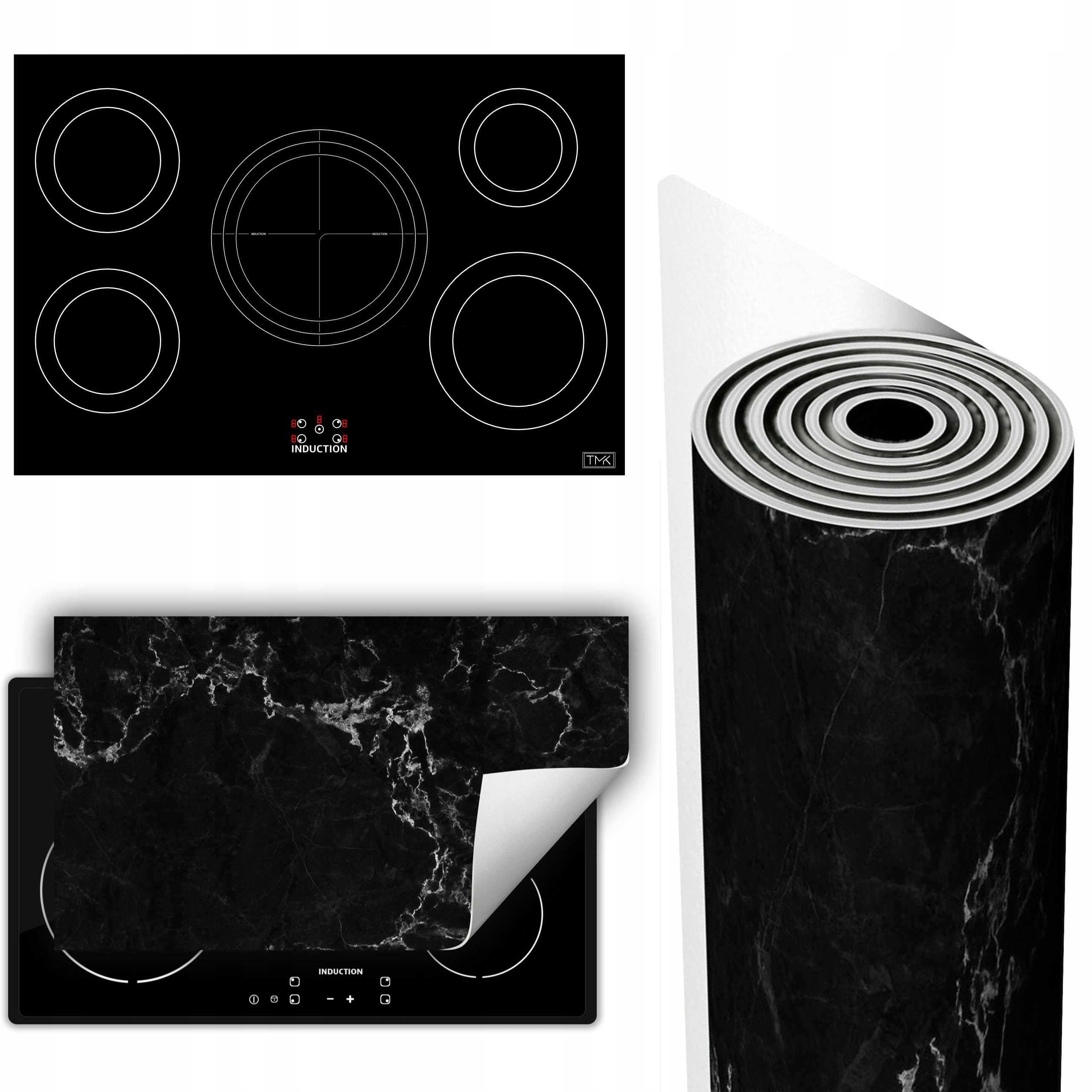 Vinylová Podložka Na Ochranu Kuchyňské Desky 90x52 Mramor černá