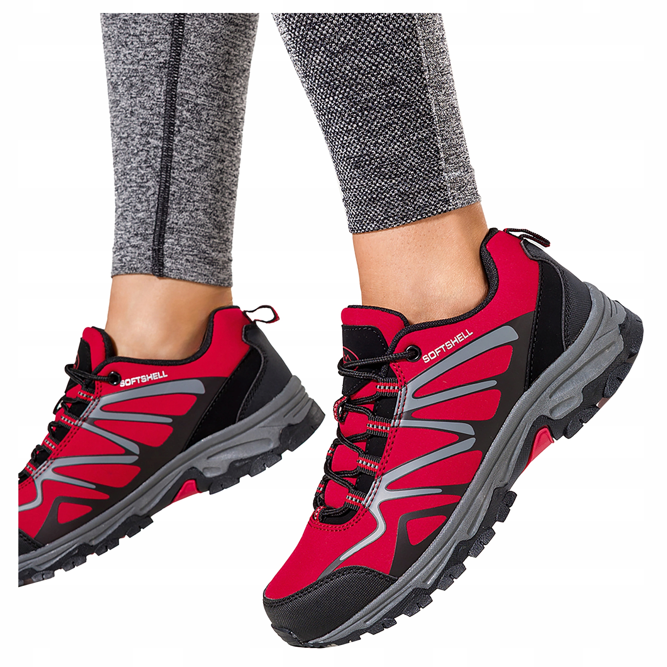 Dámská Trekingová obuv Červené šněrovací Softshell Sportovní velikost 39