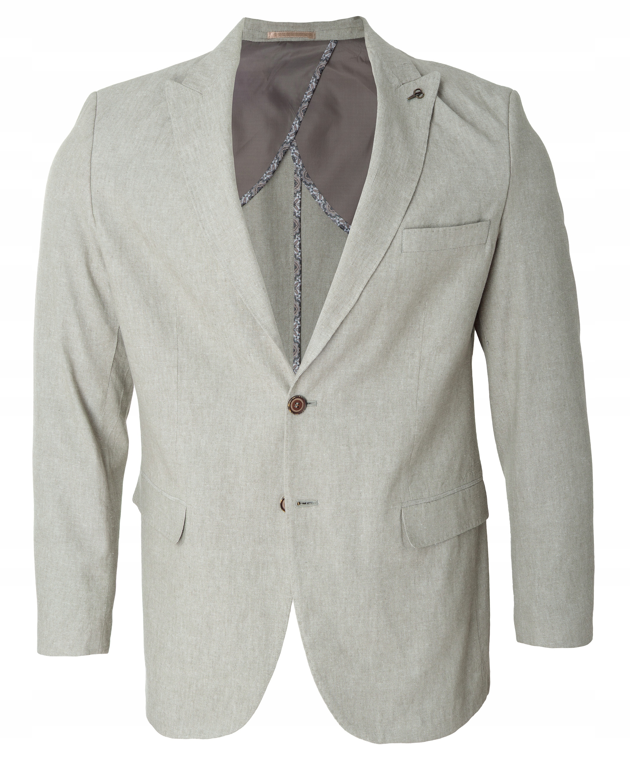 Sako Letní lněná Elegantní olivová letní Bavlna Len Casual 48