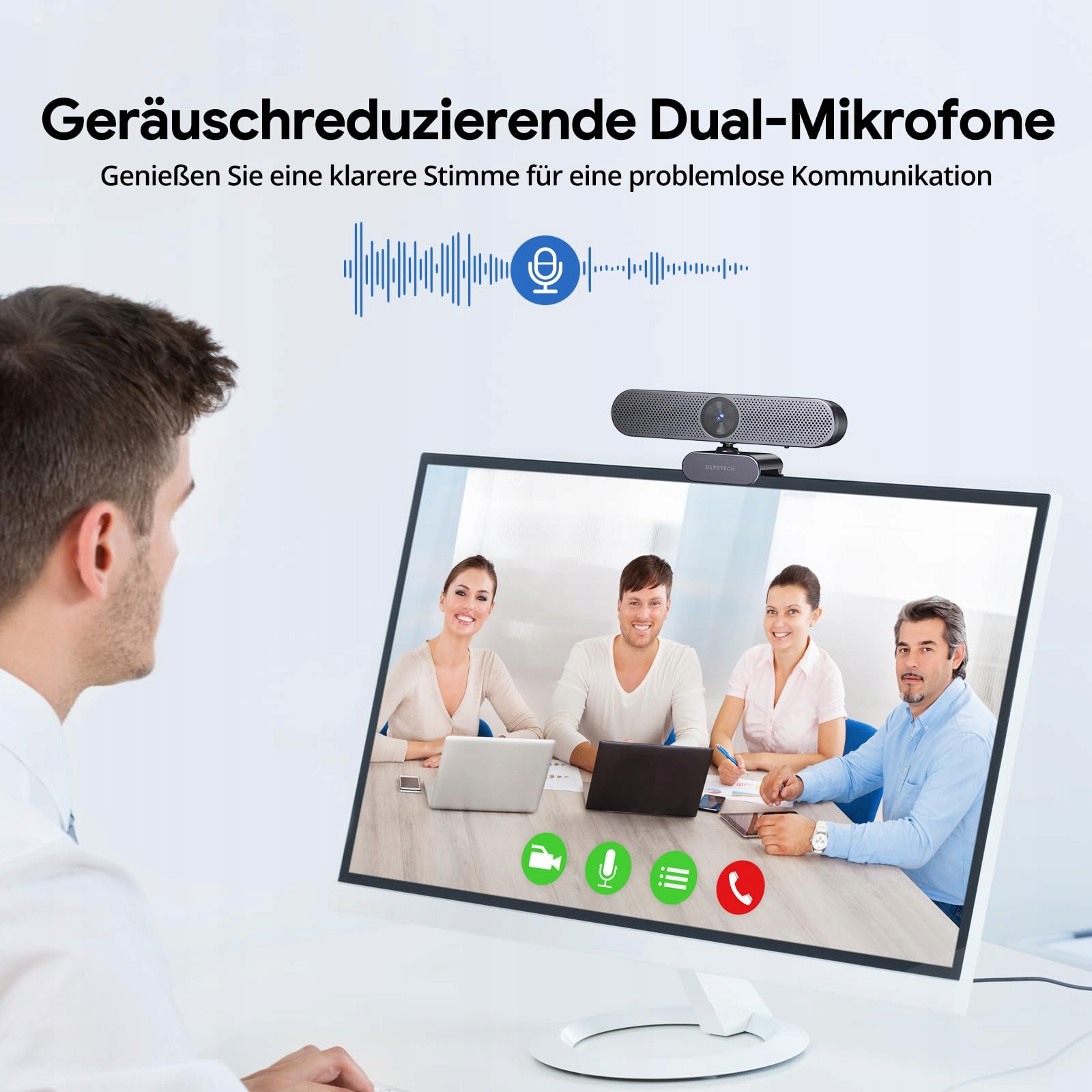 DEPSTECH Kamera Internetowa 4K Ultra HD Mikrofon Zoom Autofokus PC Mac — miniatura 5