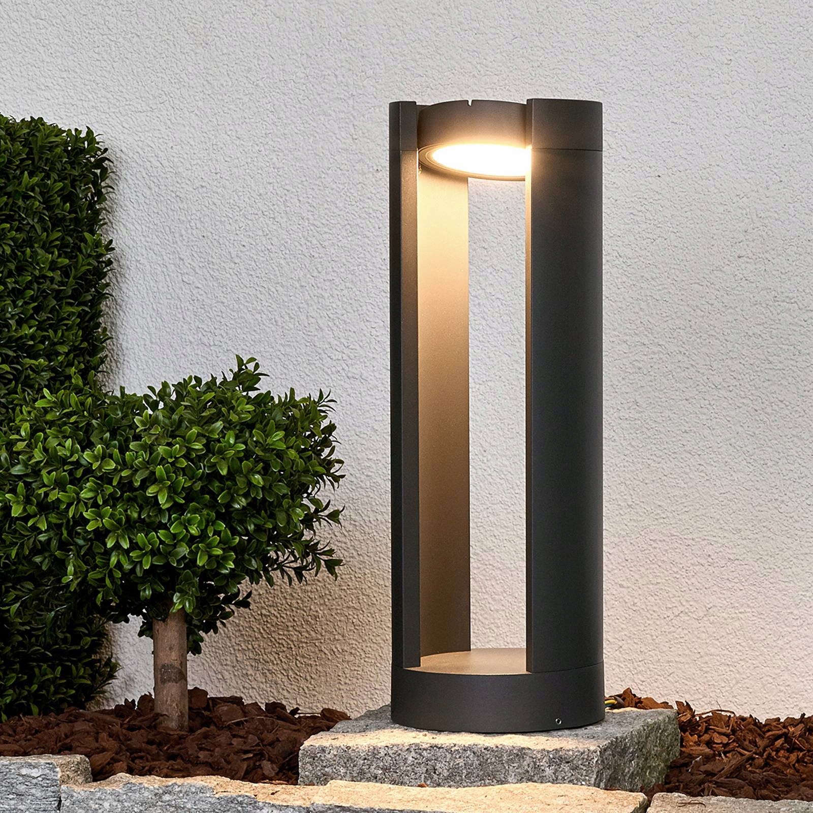 Słupek oświetleniowy Led Lucande Dylen, szary, metal, 50cm, IP65