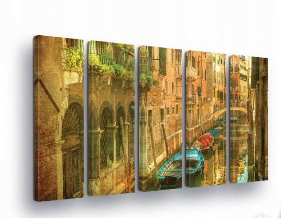 Obraz 150x100 Benátky kanál gondola domy odraz Taliansko krajina mesto