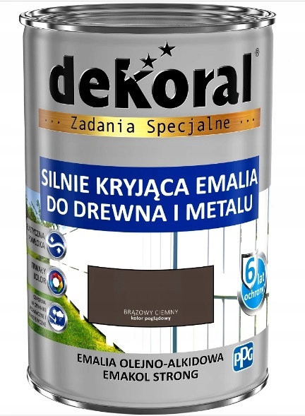Dekoral Emakol Strong Brązowy Ciemny 5L Ral 8017