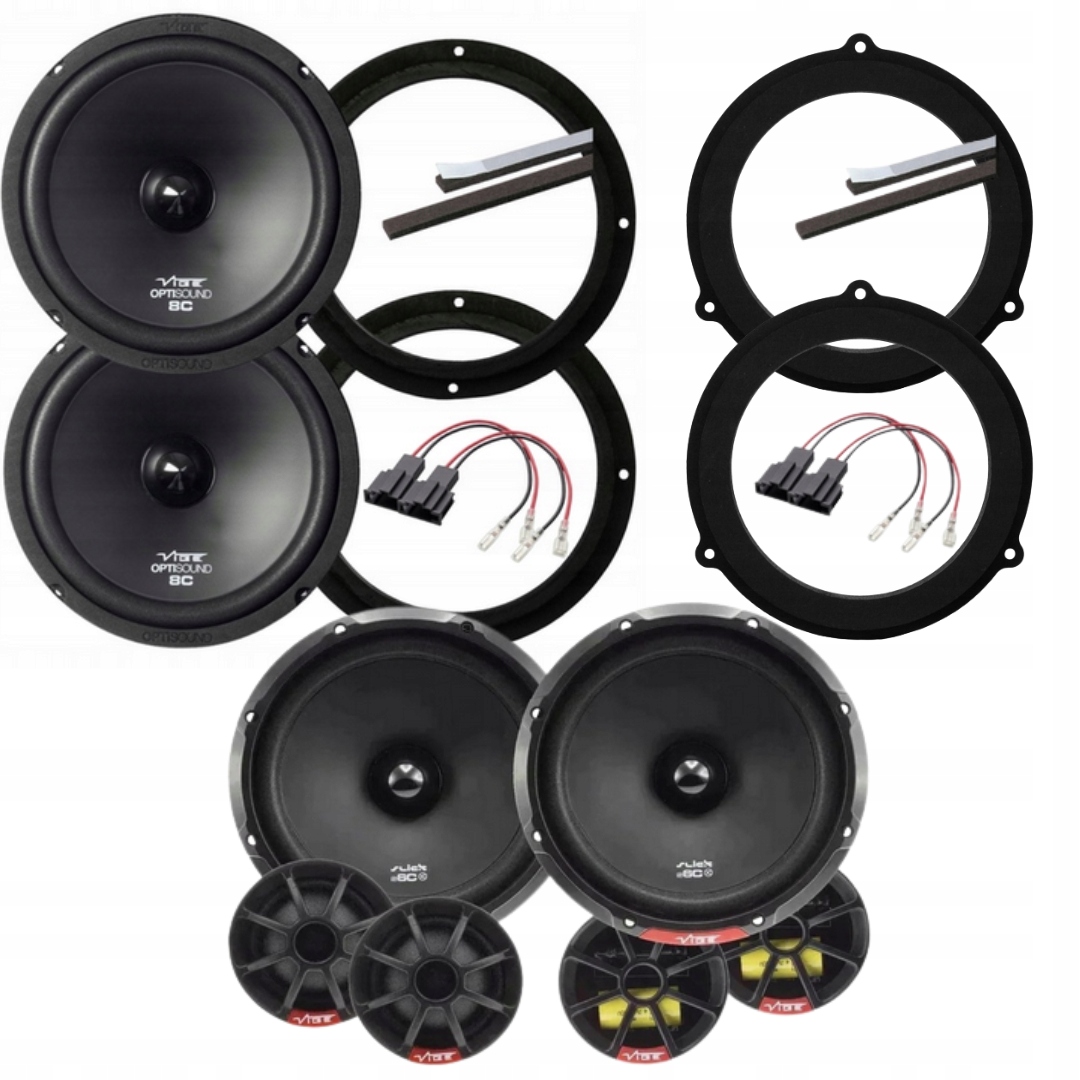 Zestaw Audi A4 B8 A6 C7 Głośniki Vibe Przód Tył Dystanse Kostki