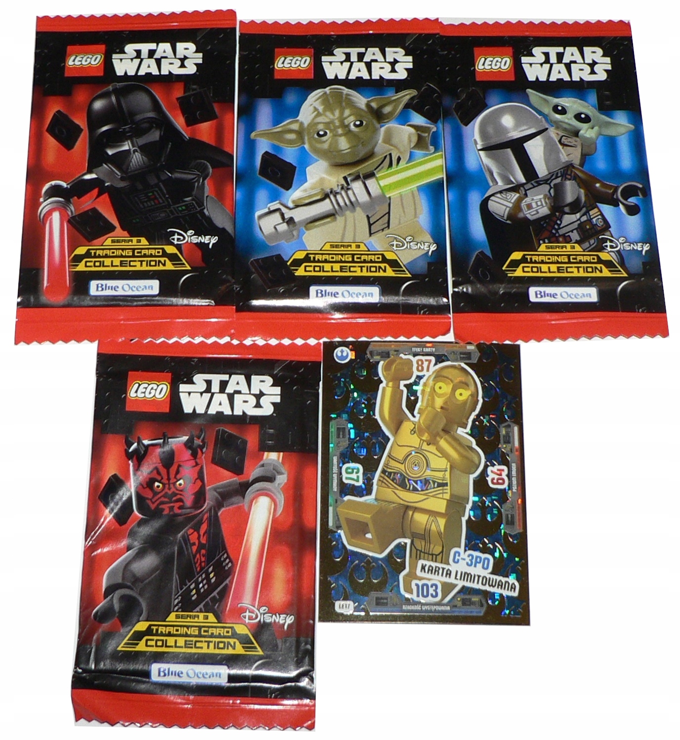 Lego STAR WARS TCG Booster x4+karta limit.C3PO22 Stan nowy 30 zł