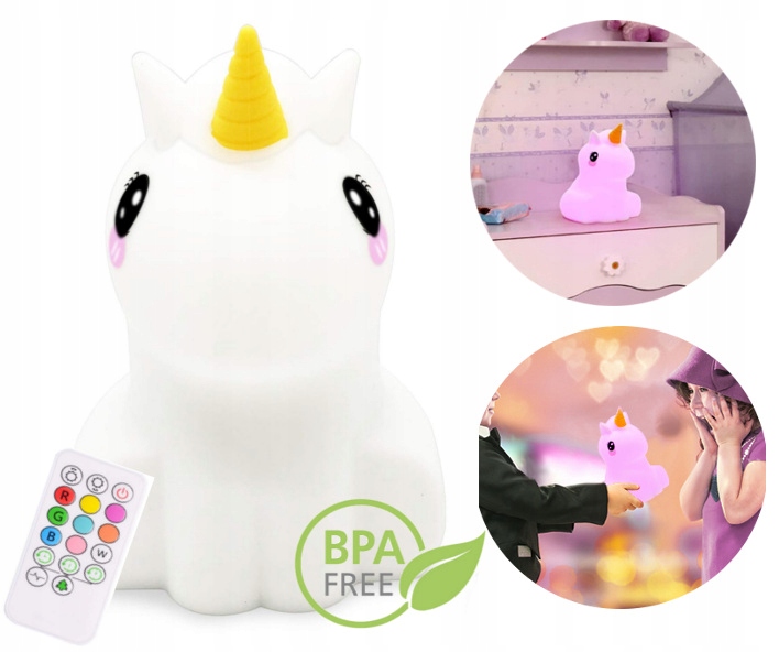 

Świetlaczek Jednorożec Lampka Nocna Silikonowa Usb