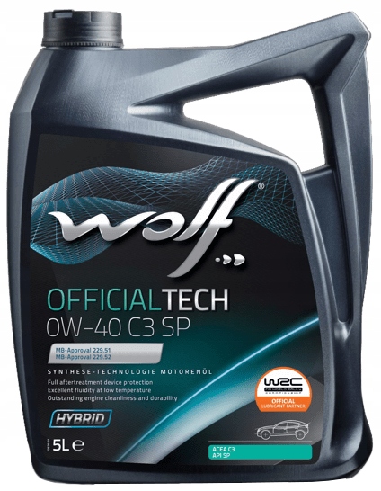 Motorový olej Wolf 5 l 0W-40