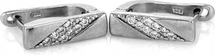 Stříbrné náušnice 925, anglické zapínání, elegantní plechy se zirkony