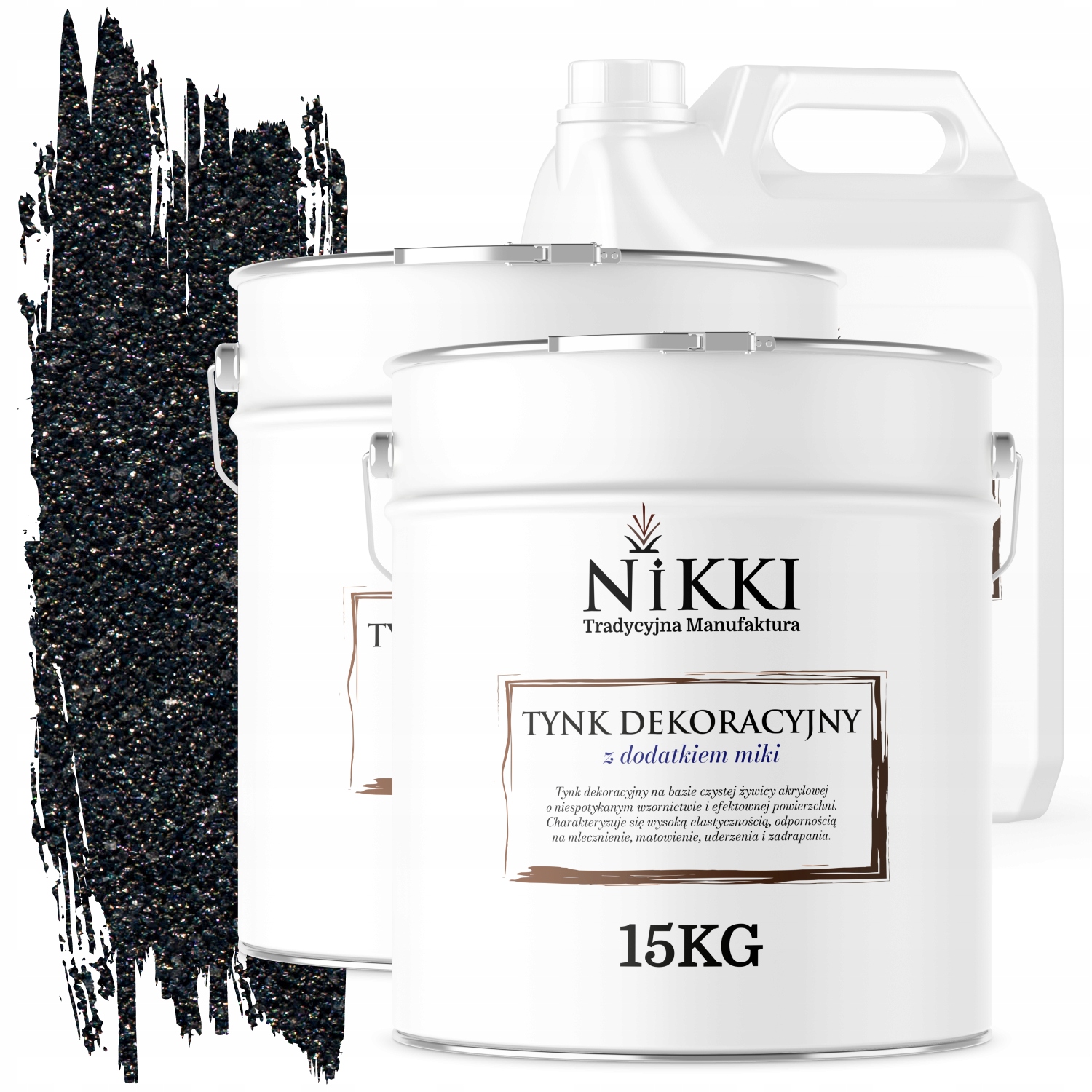 Dekoračná Omietka Vonkajšia/vnútorná 2x15 Grafitová Transparentná Prachová D926+ZÁKLADNÝ Náter