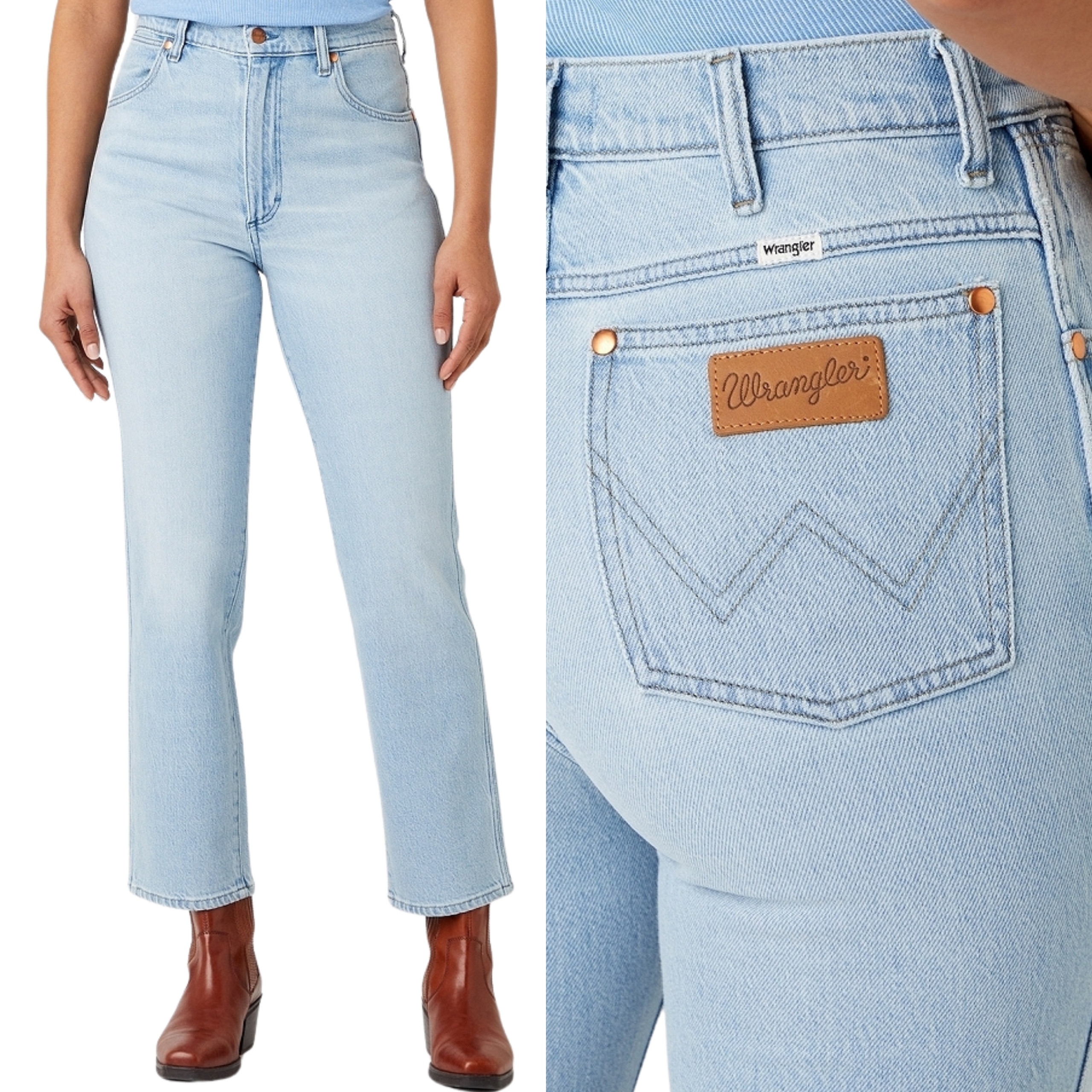 Wrangler kalhoty High Waist blue jeans Wild West_ W28 L32