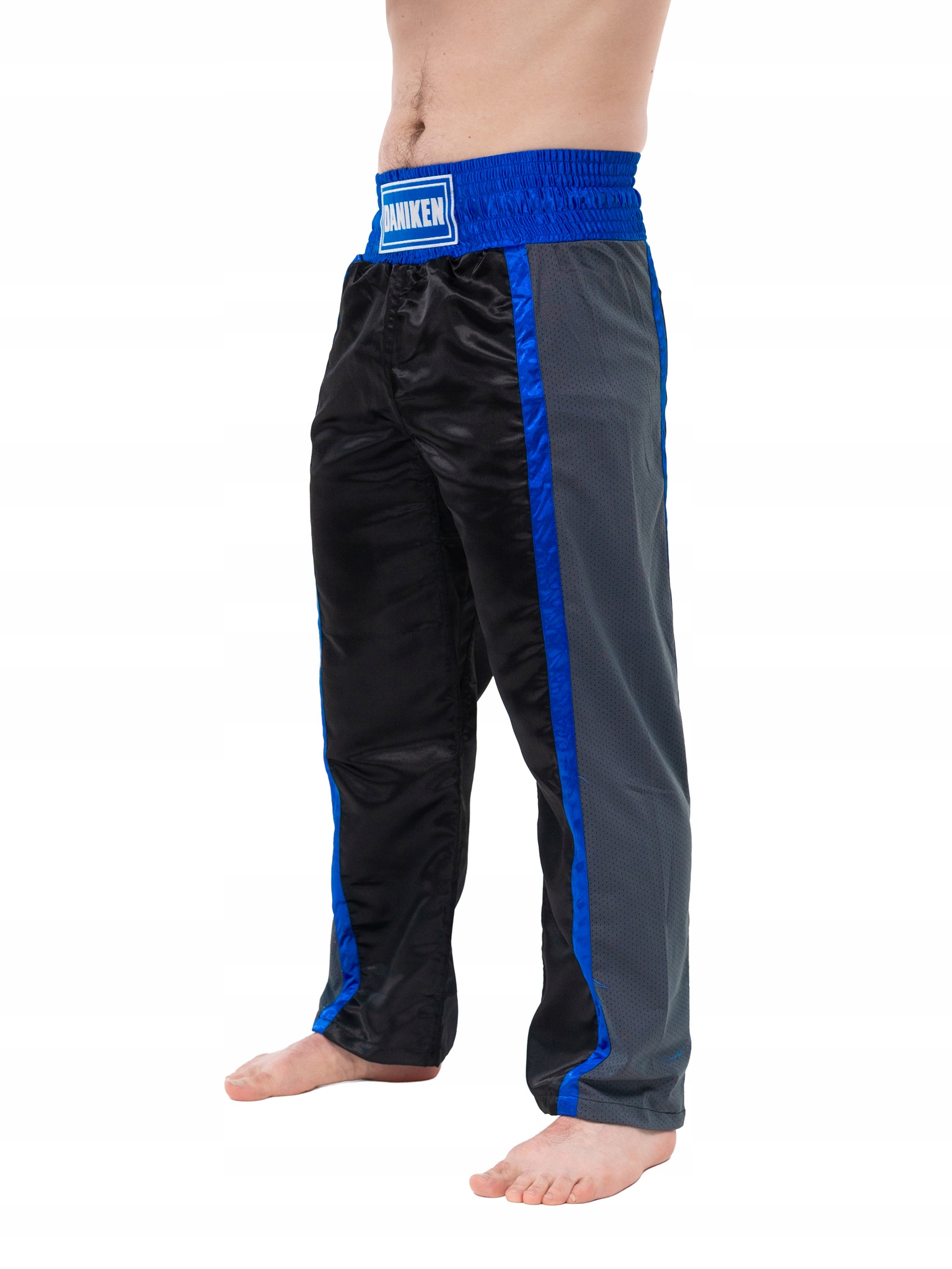 Daniken Spodnie Mesh kickboxing treningowe czarno/niebieskie [Rozmiar