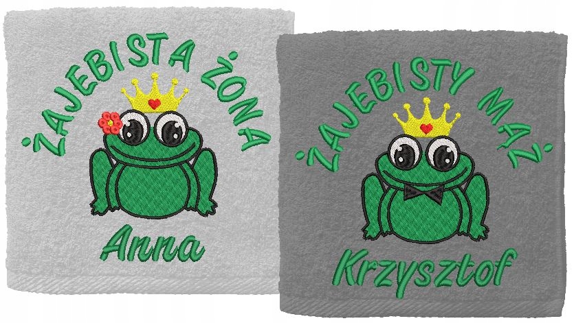 

Żajebista Żona Mąż Ślub Ręczniki Haft Imię