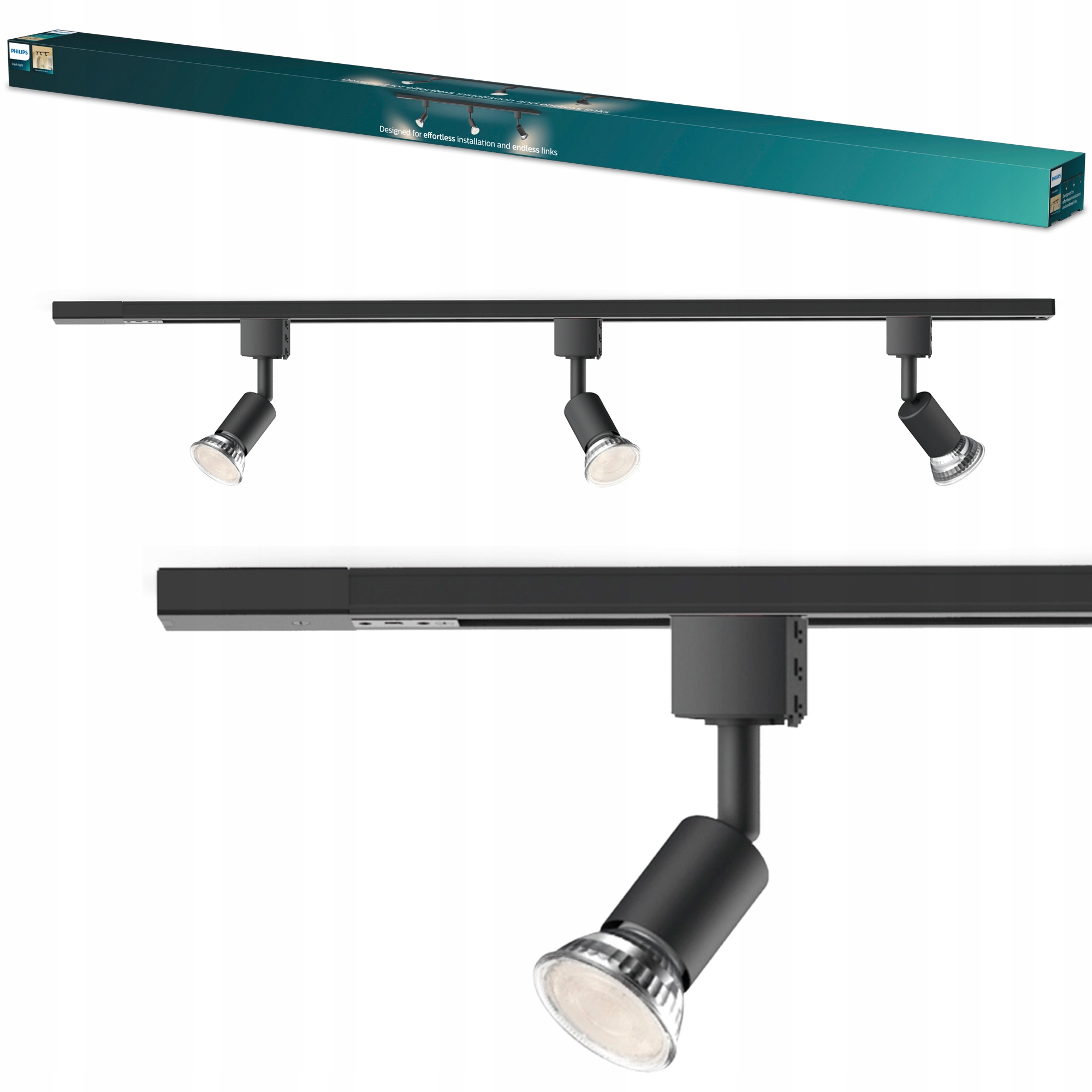 Sada kolejnic 1 m 3x reflektorová lampa GU10 EasyLink Tobia Philips