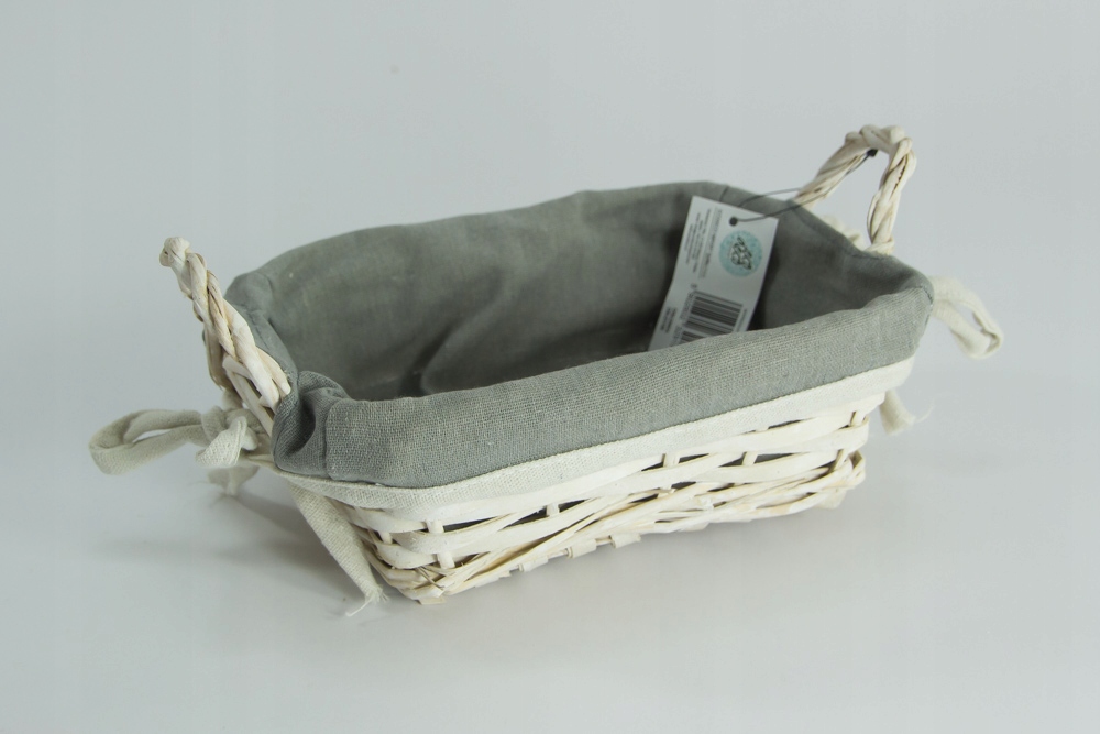 Koszyk Kosz WIKLINOWY z Materiałem Biały Święta