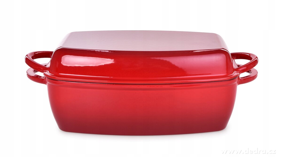 Dedra 41 cm litinový pekáč s grilovacím víkem 2v1, Iron Massive, červený