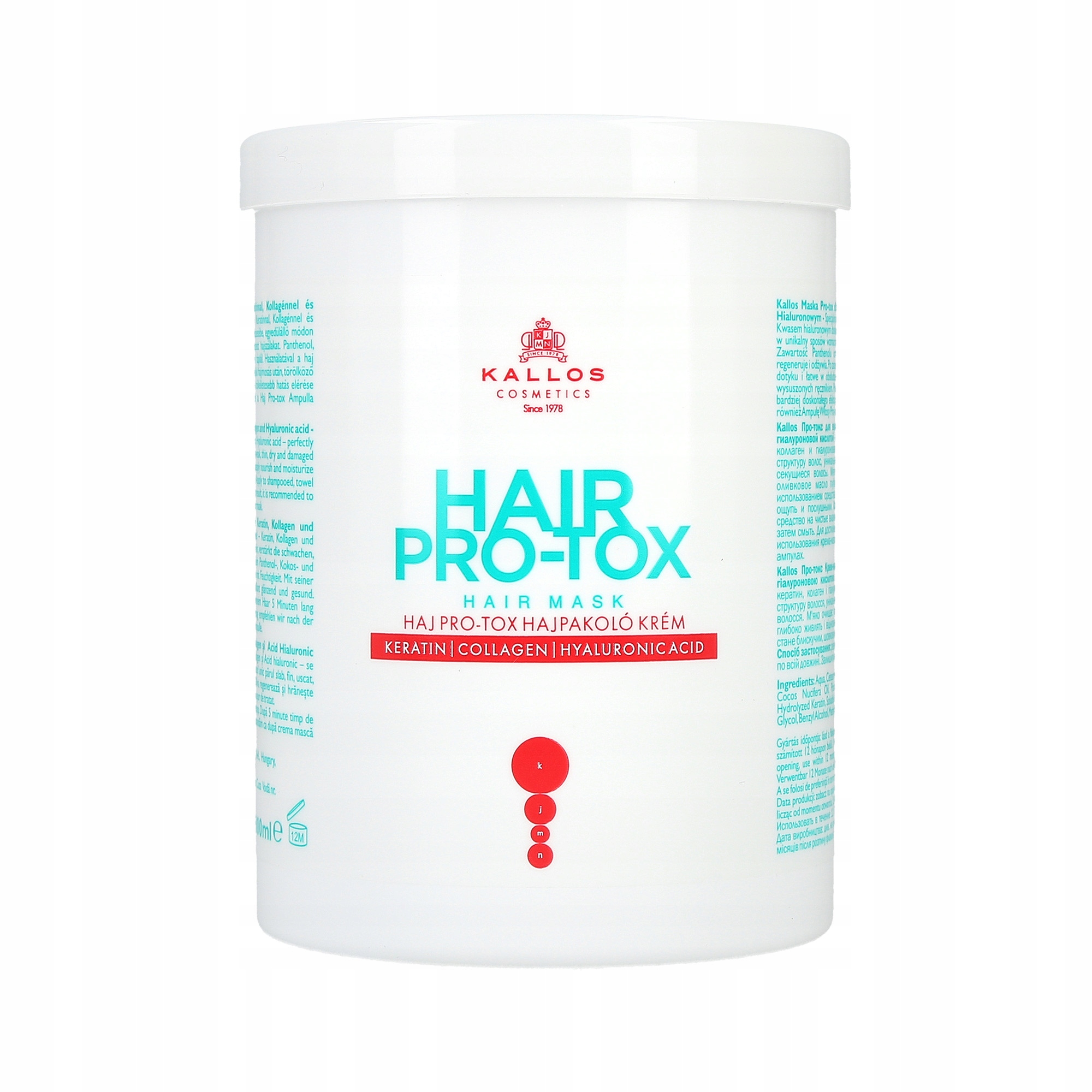 KALLOS PRO-TOX MASKA DO WŁOSÓW 1000 ML