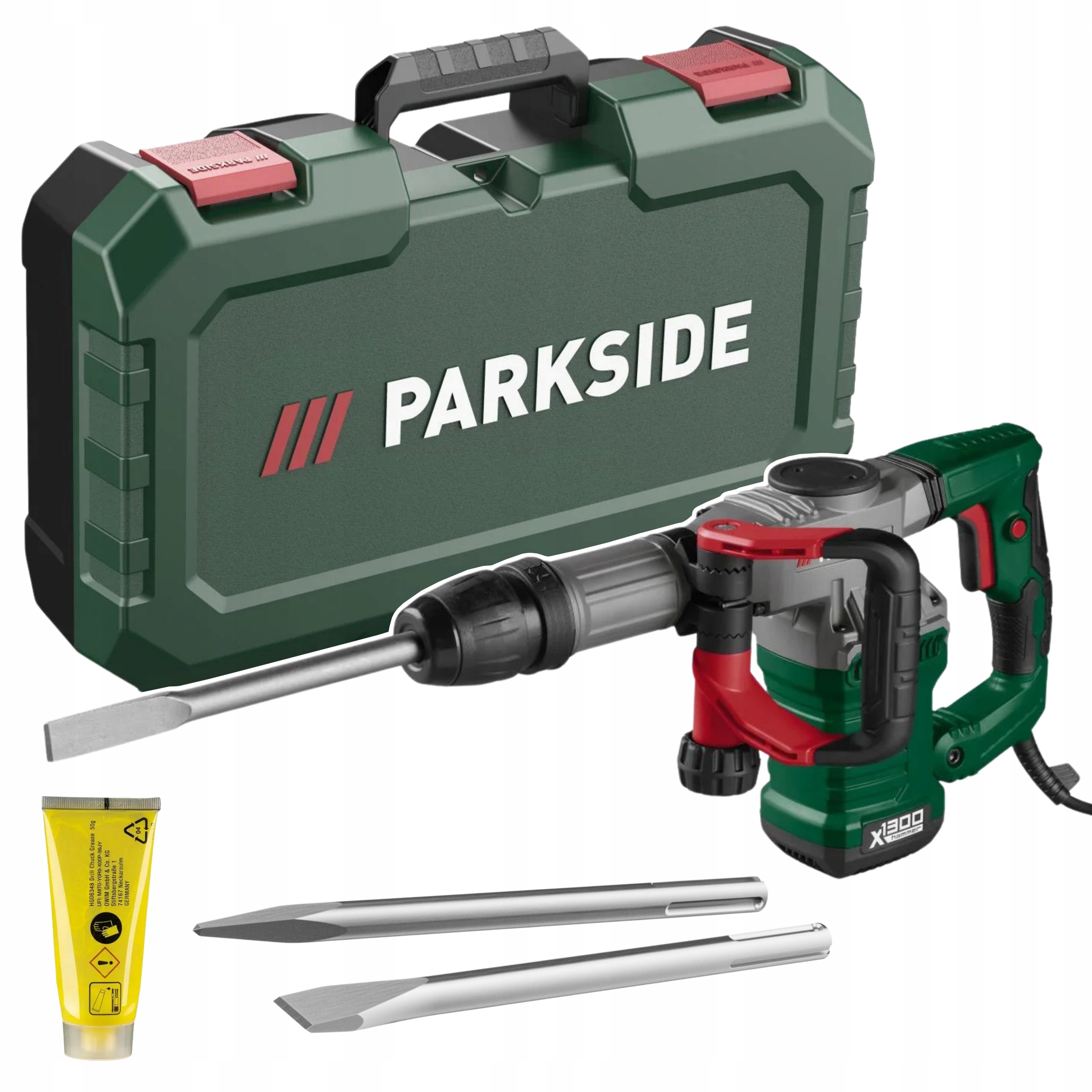 Mocny Młot wyburzeniowy Parkside Pah 1300 Udar 15J 1300W Sds-max Walizka