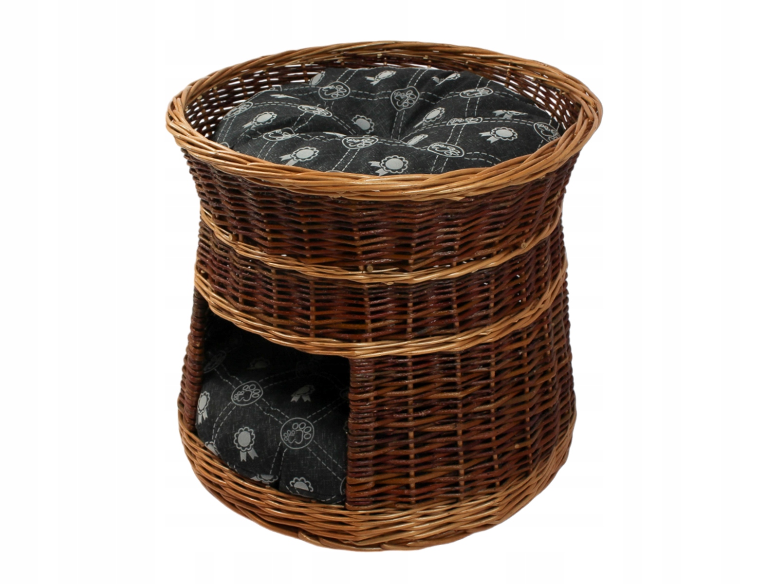 Levně Domeček pro kočky – odstíny hnědé, kulatý, 50 cm x 50 cm x 43 cm