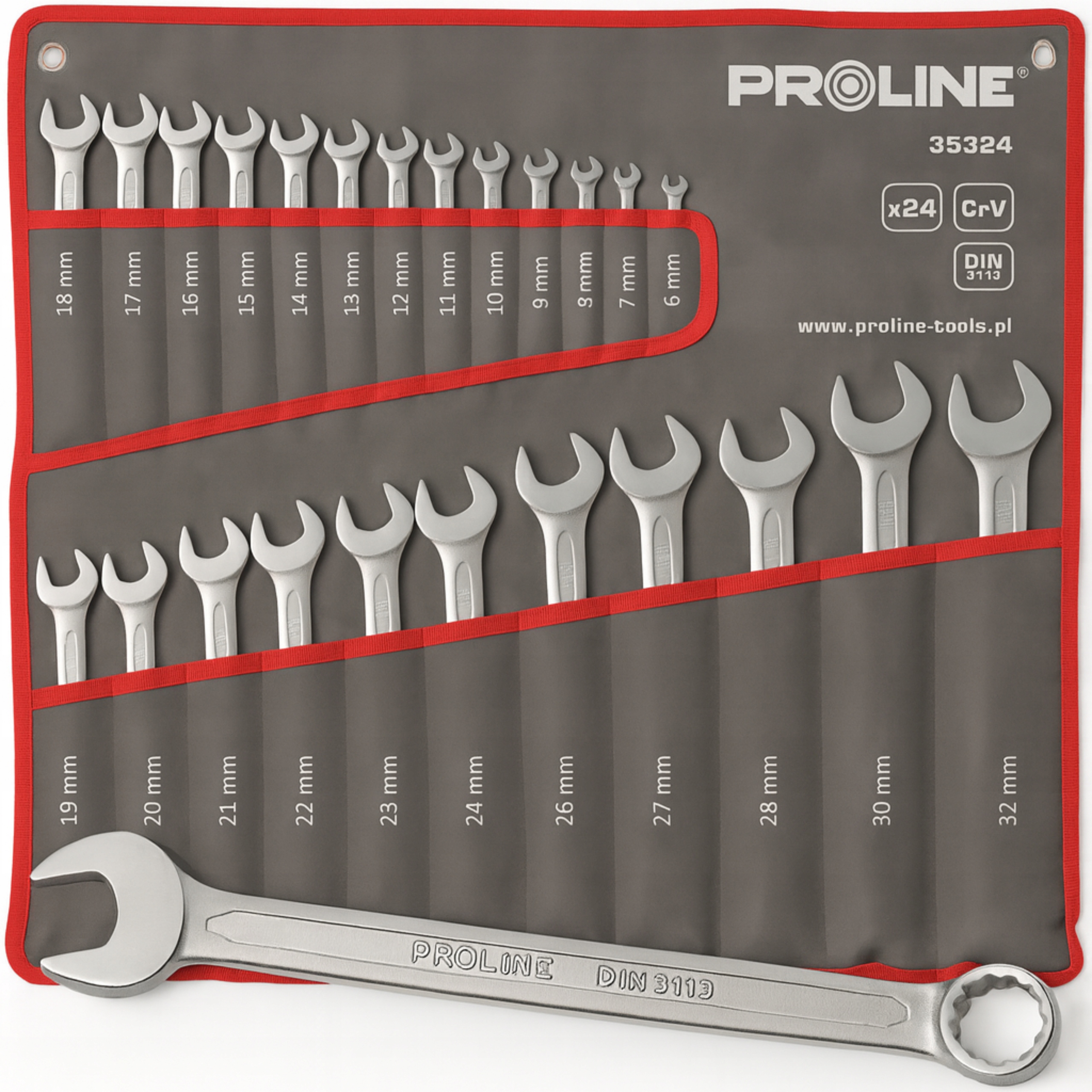 Sada očkoplochých kľúčov 6 – 32 mm 24 ks Proline puzdro Din 3113